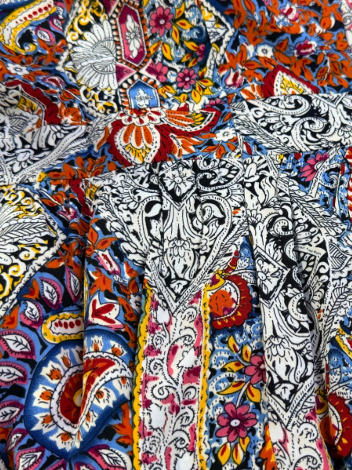 1970s Bohemian Paisley V-Neck Sleeveless High-Low Romper - Image 5