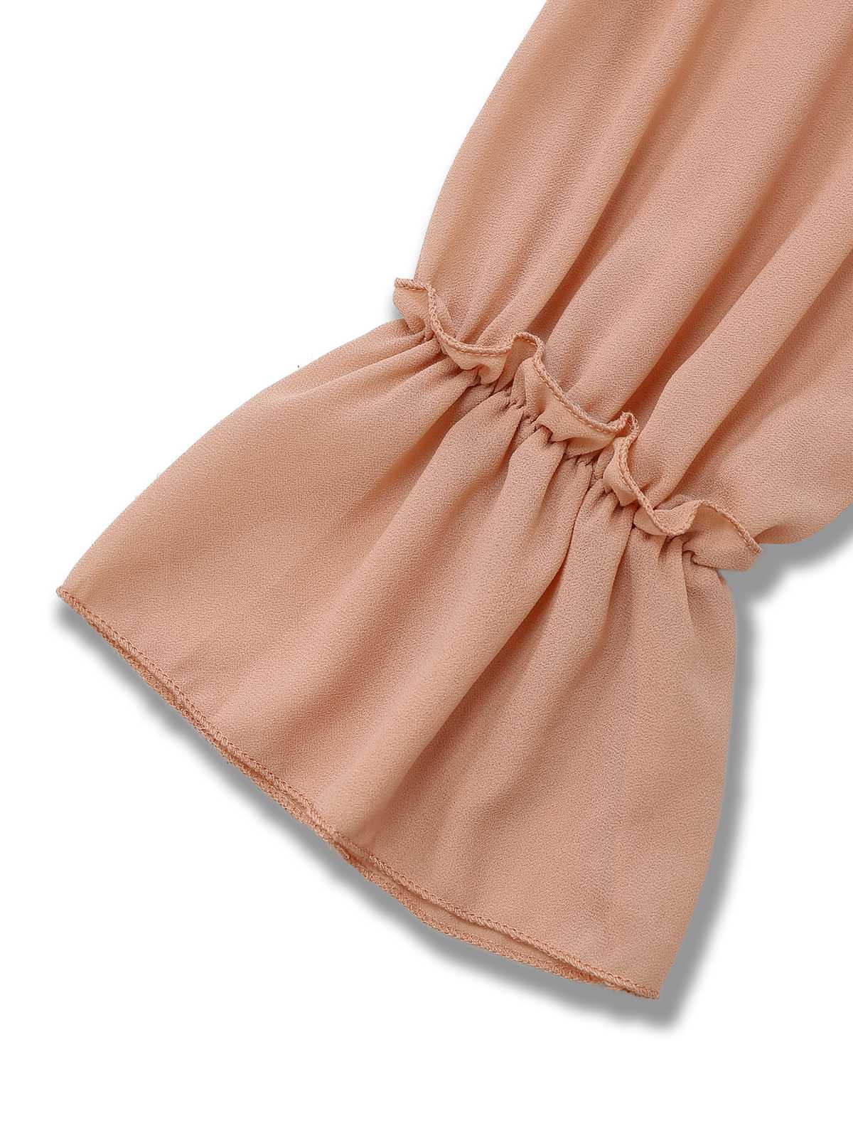1970s Boho Cascading Ruffles Solid Blouse - Image 4