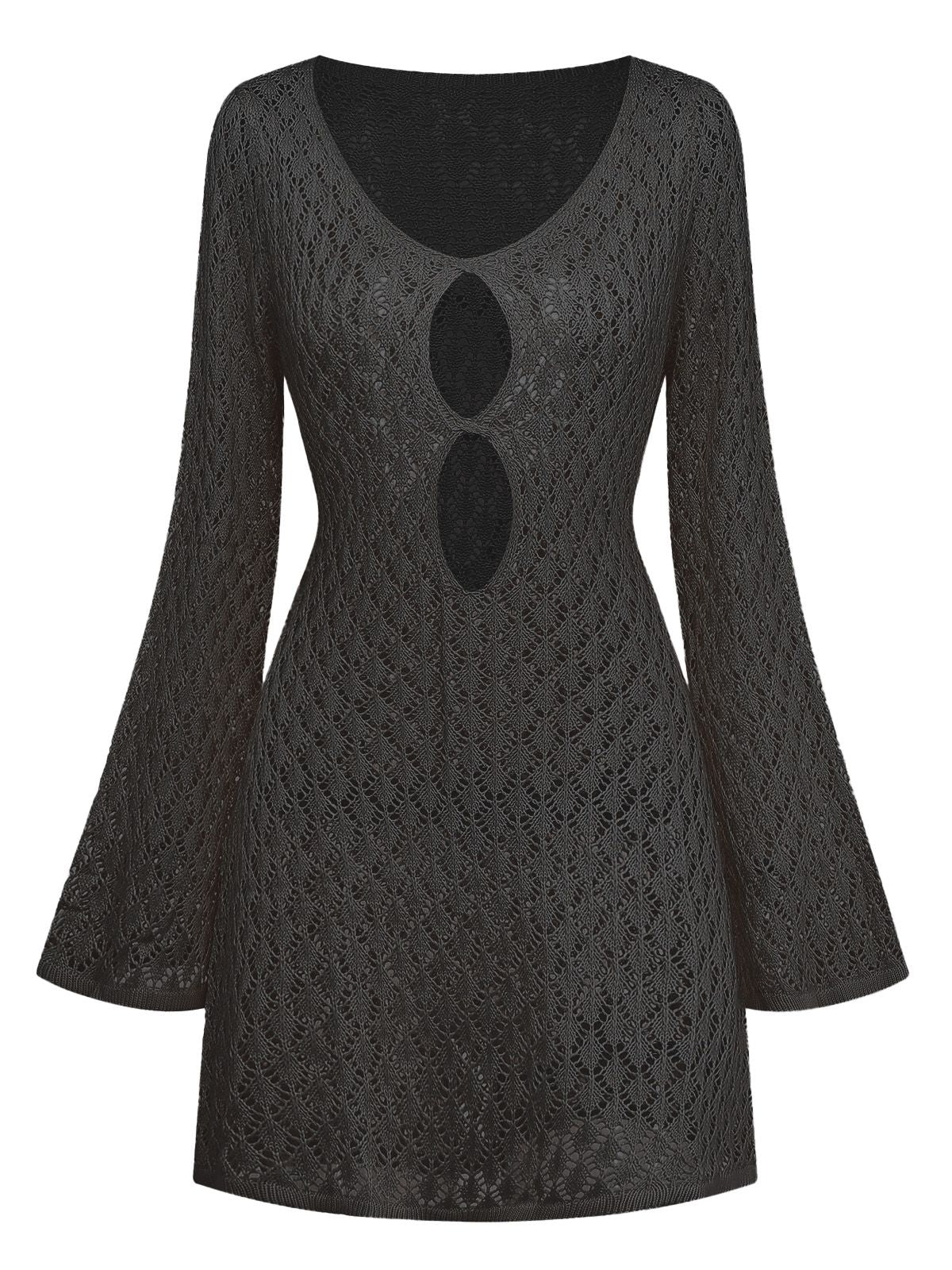1970s Boho Crochet Hollow-Out Cover-Up - Image 8
