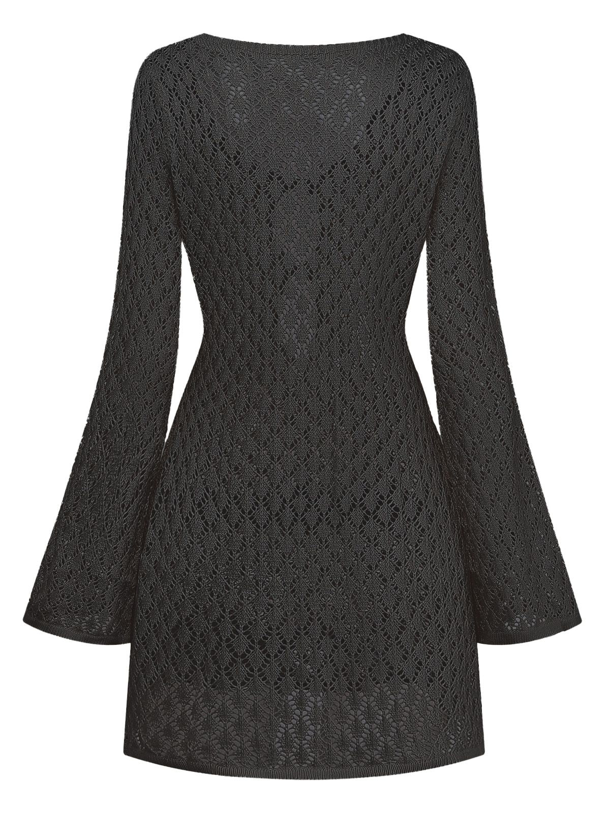 1970s Boho Crochet Hollow-Out Cover-Up - Image 9