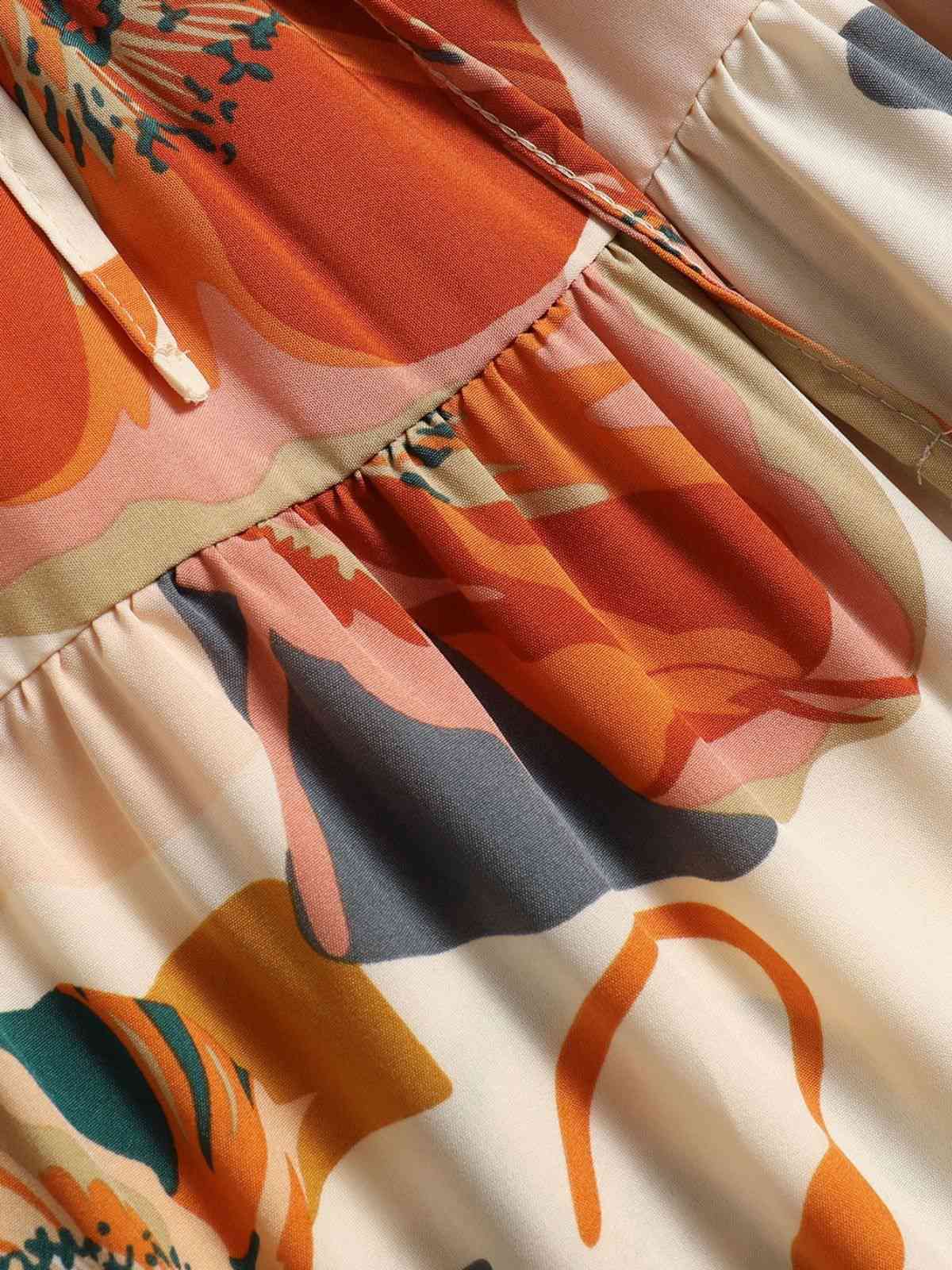 1970s Boho Floral Bow Tiered Skirt - Image 11
