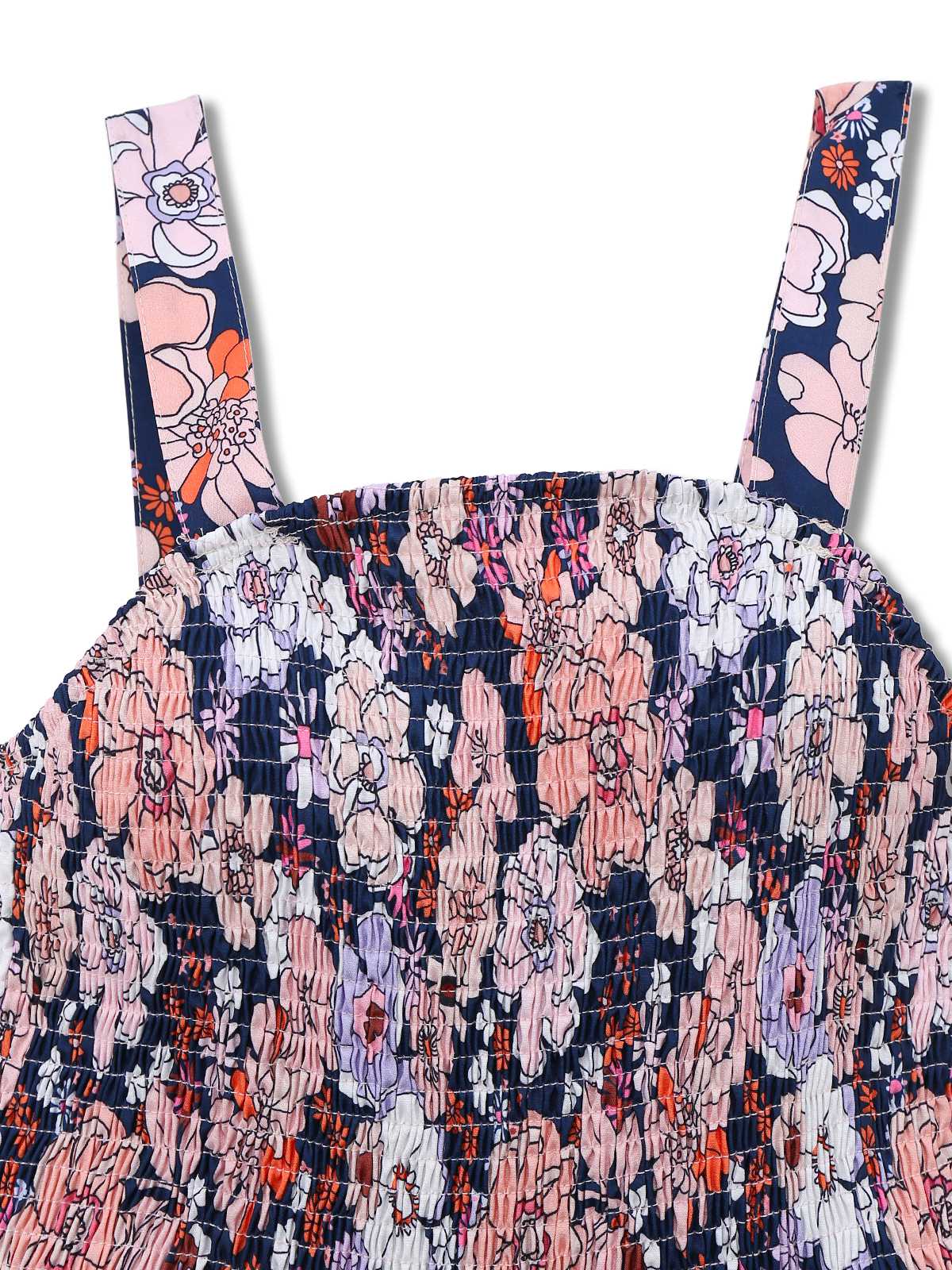 1970s Boho Floral Smocked Jumpsuit - Image 3