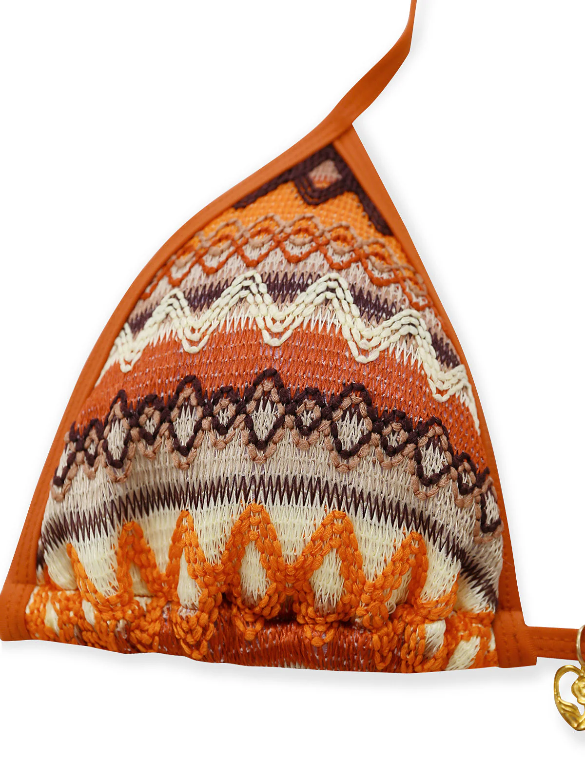 1970s Boho Geometric Knit Halter Bikini Set - Image 4