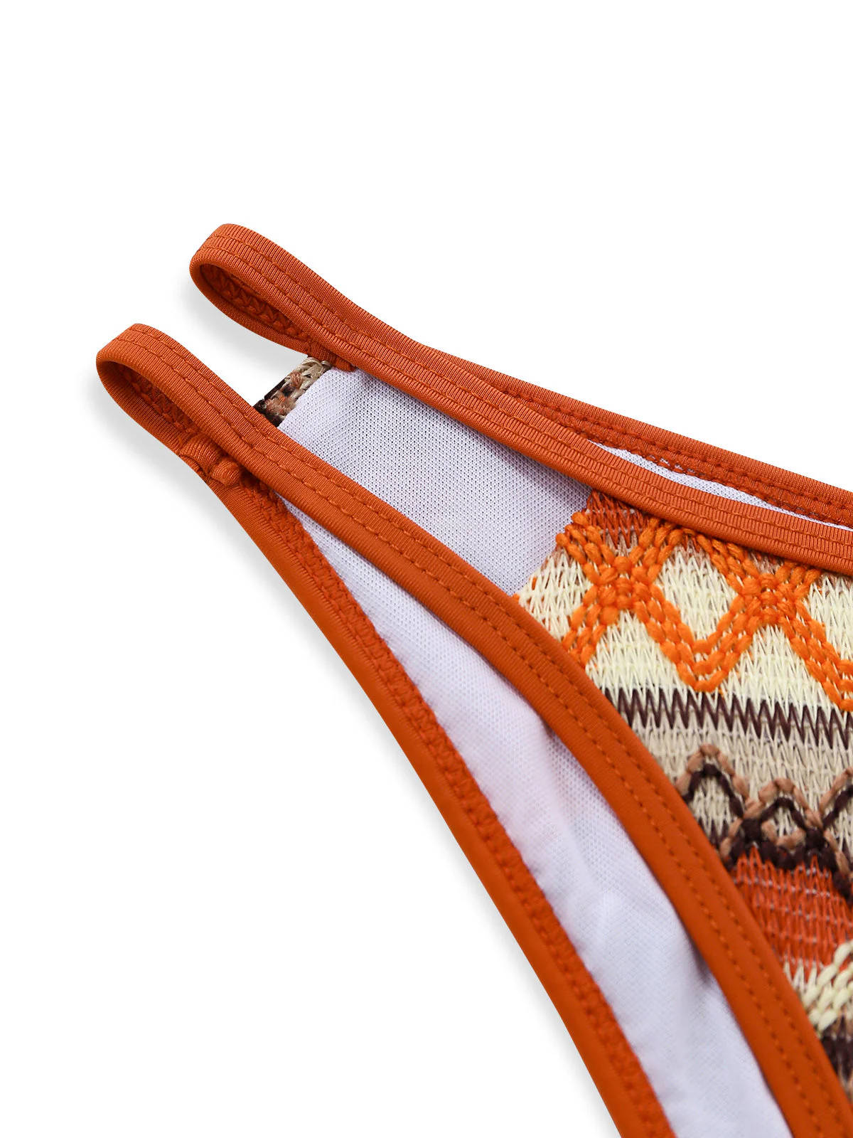 1970s Boho Geometric Knit Halter Bikini Set - Image 6