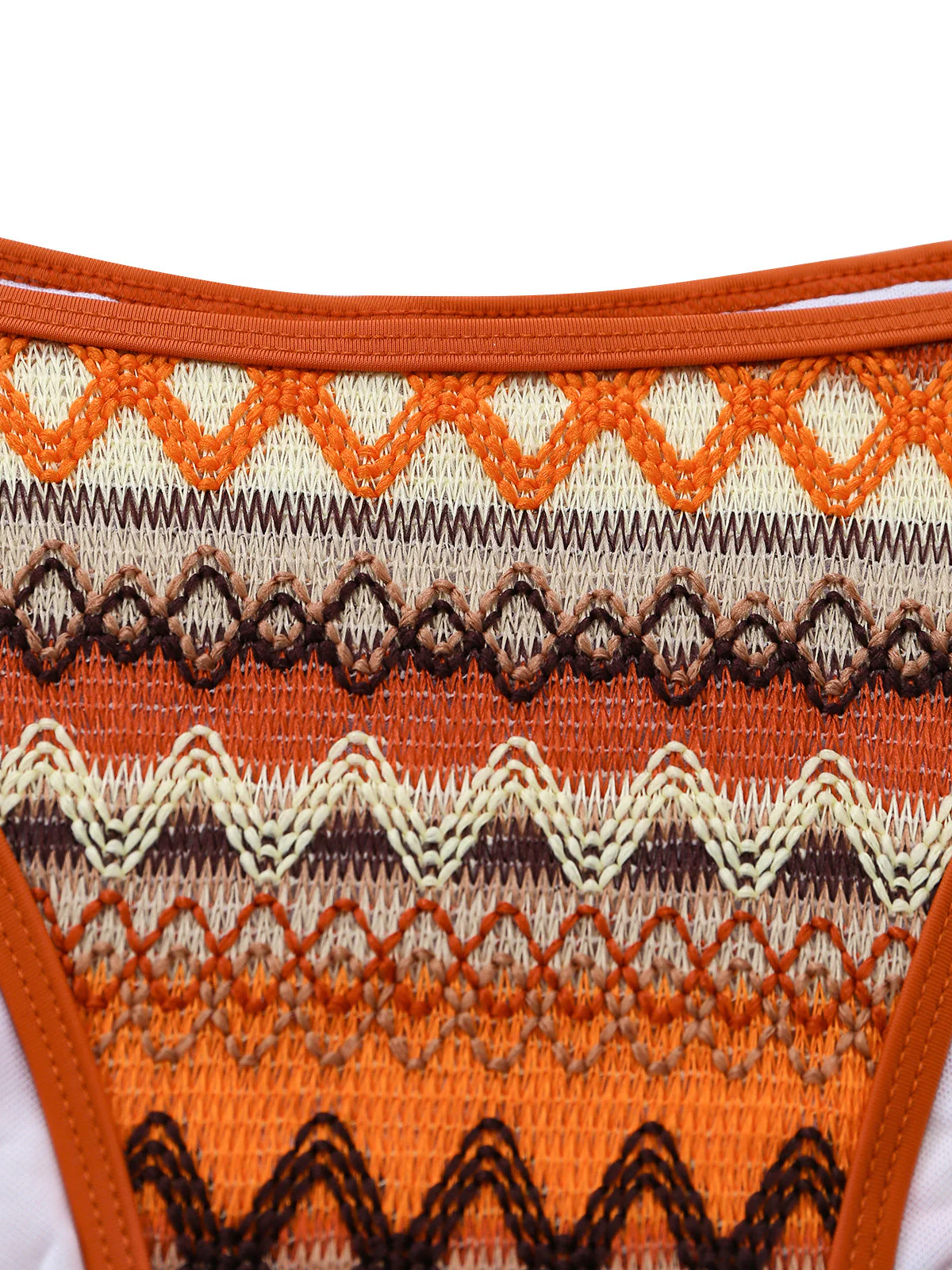 1970s Boho Geometric Knit Halter Bikini Set - Image 7