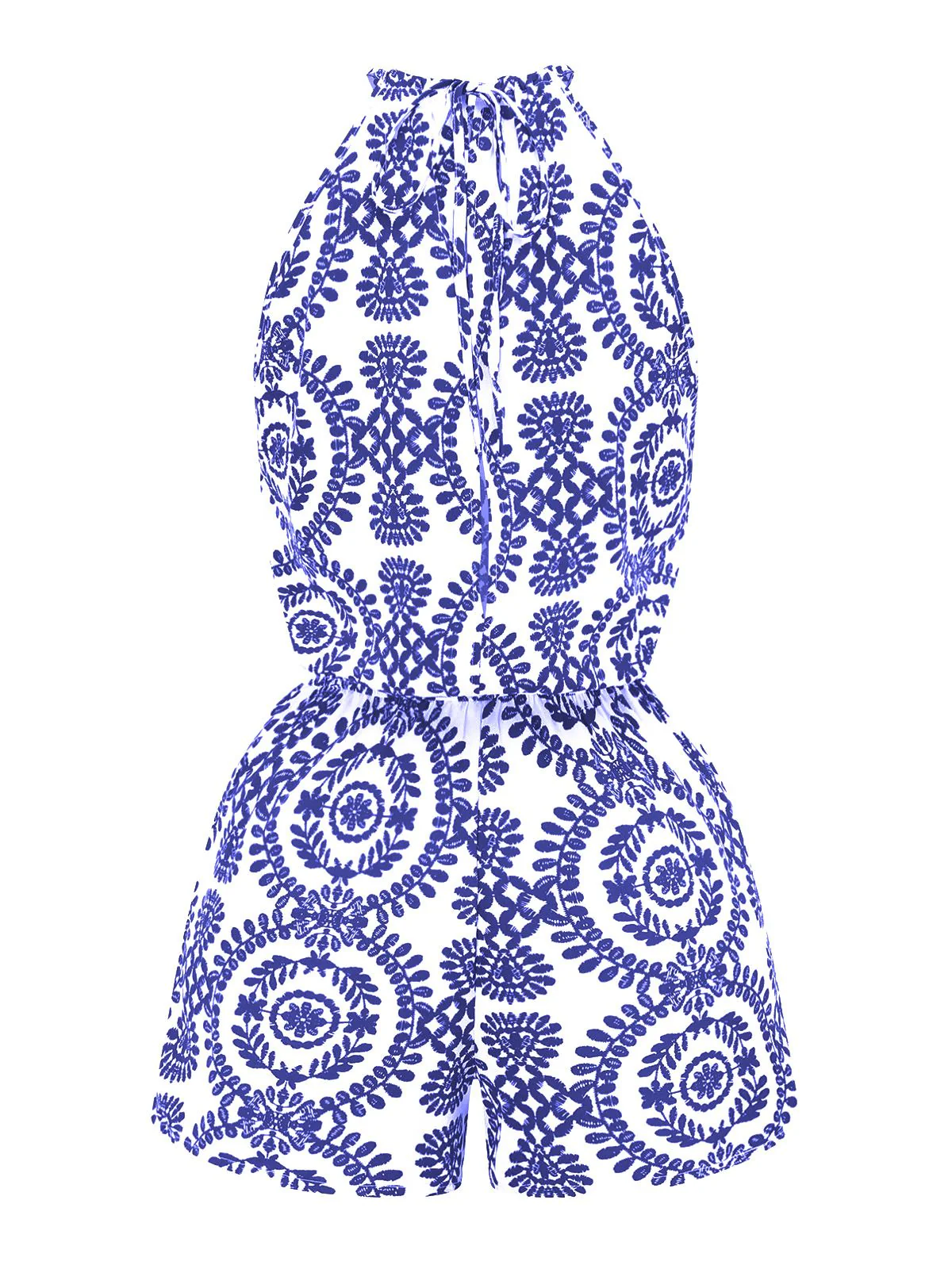 1970s Boho Irregular Print Romper - Image 9