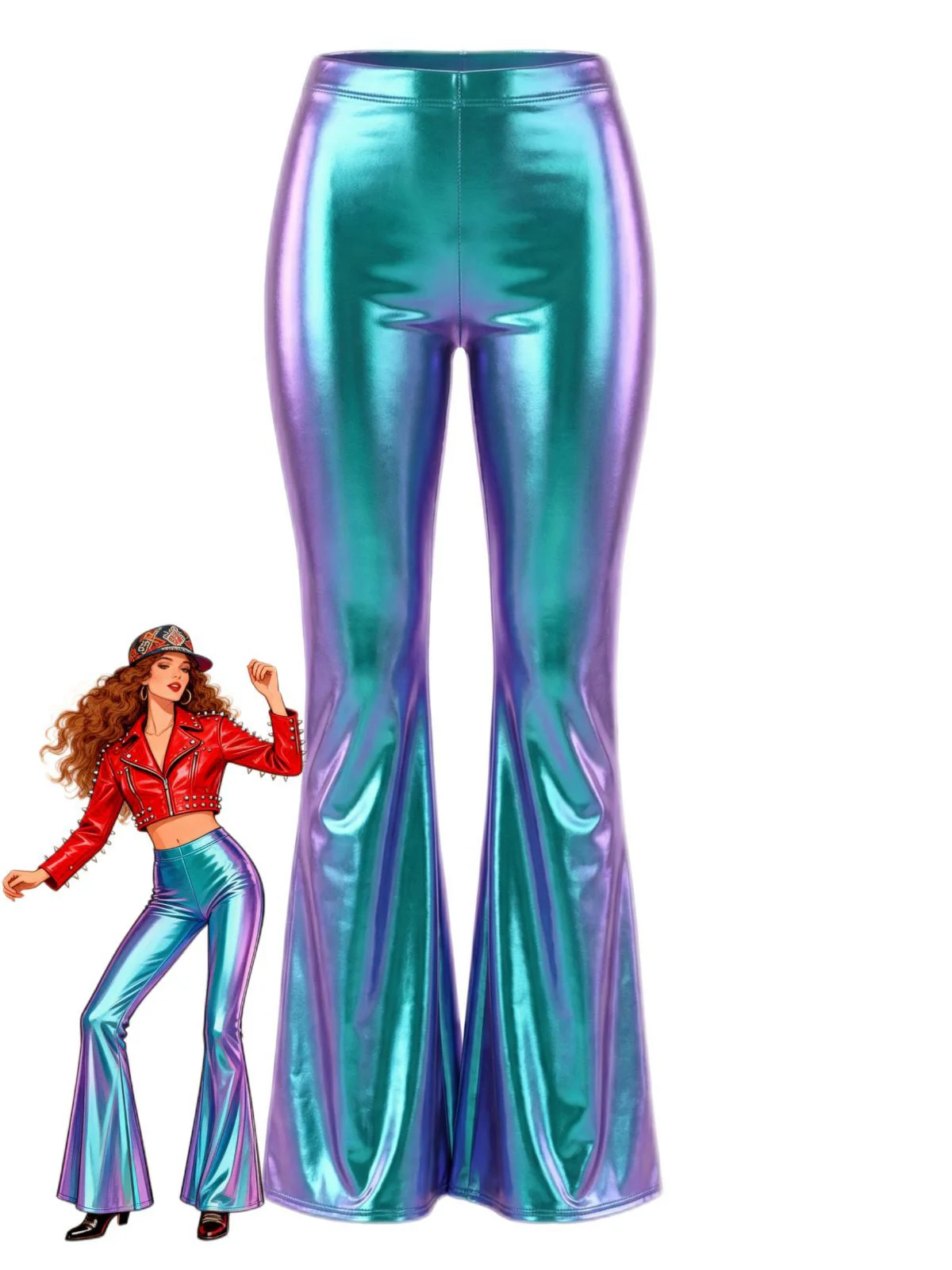 1970s Carnival Disco Flare Leg Pants - Image 8