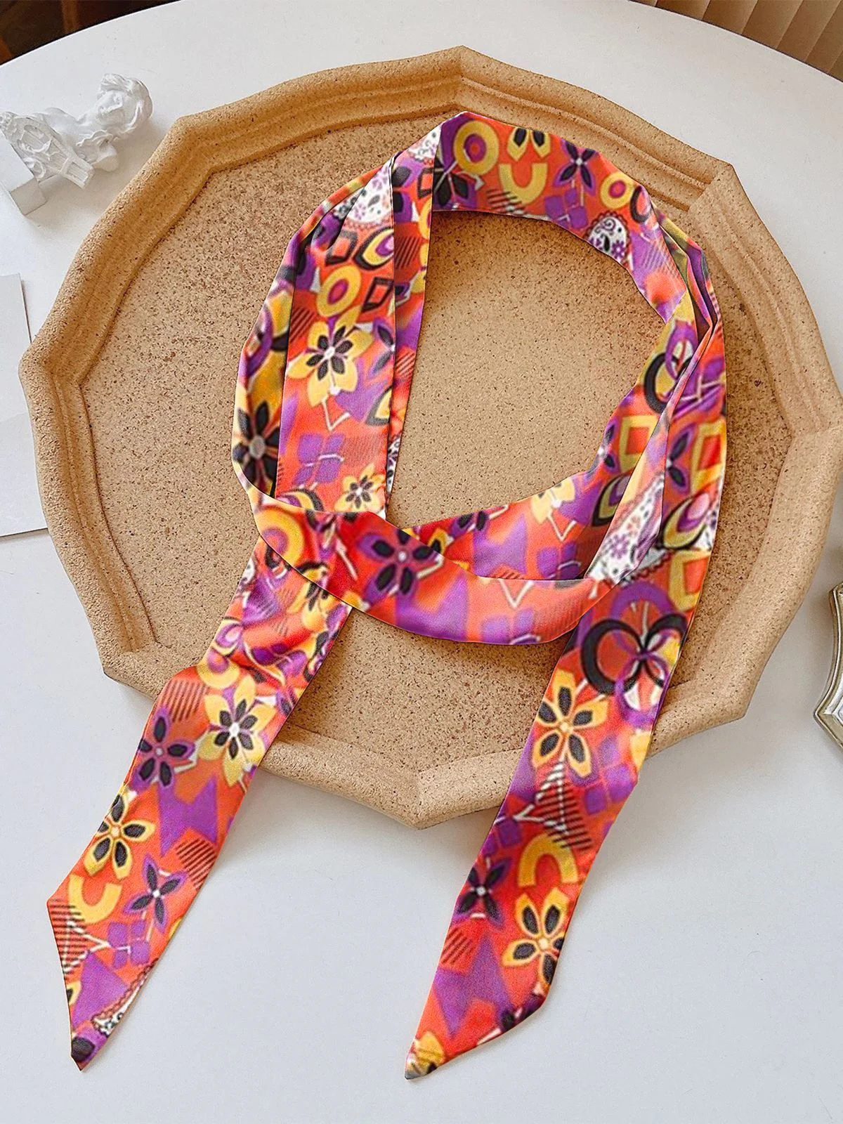 1970s Cashew Flower Hippie Disco Dress With Headscarf - Image 4