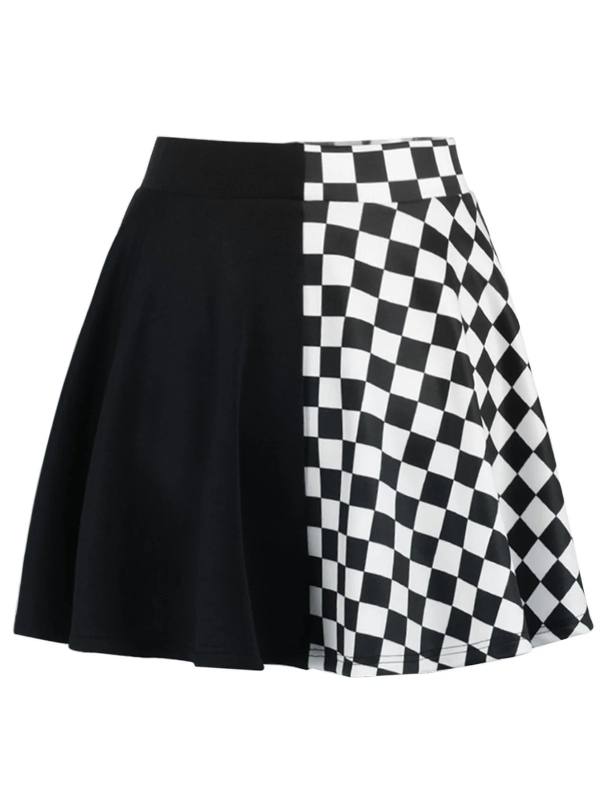 1970s Checks Plaid Ruched Patchwork Skirt - Image 2