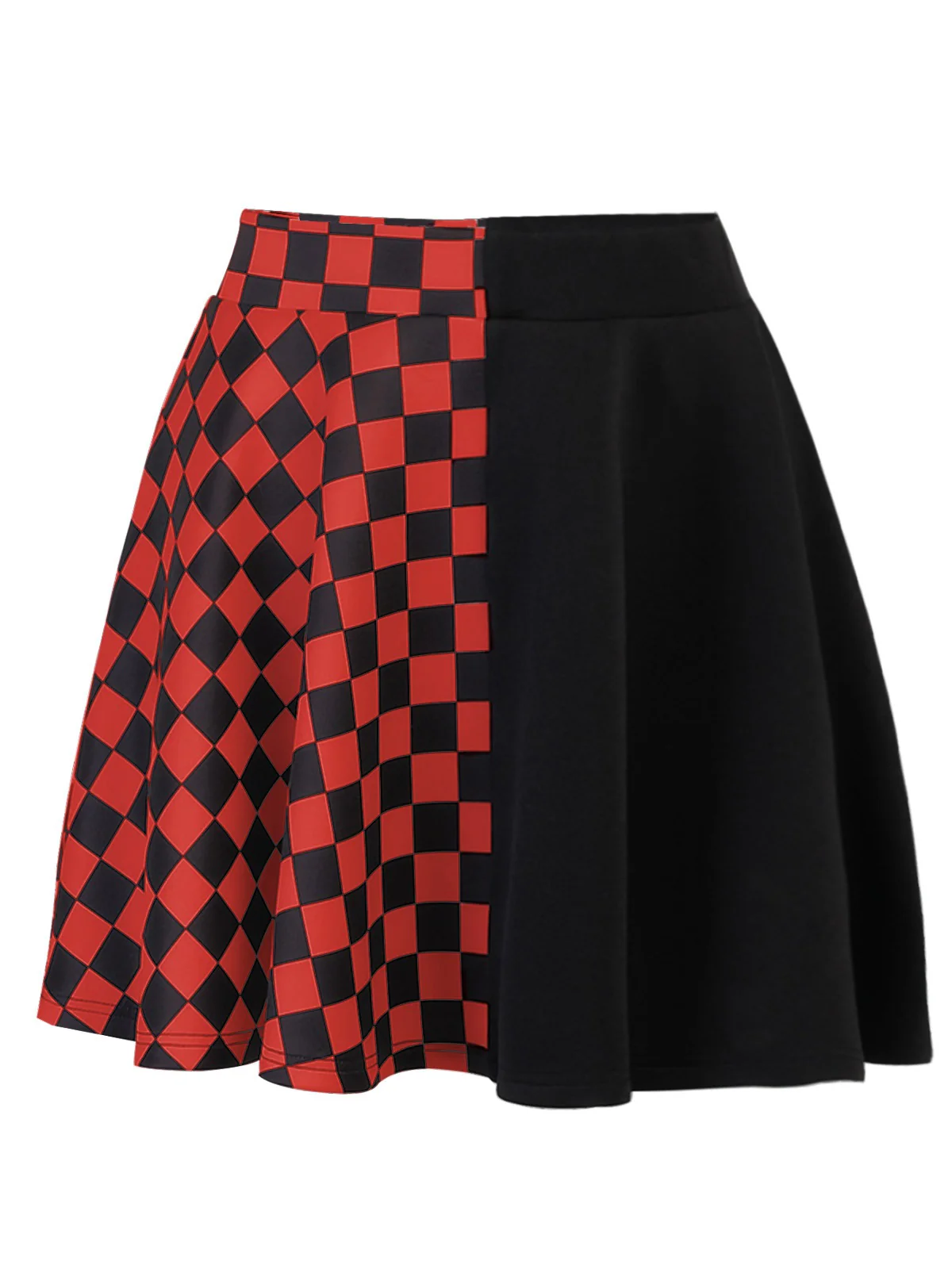 1970s Checks Plaid Ruched Patchwork Skirt - Image 7