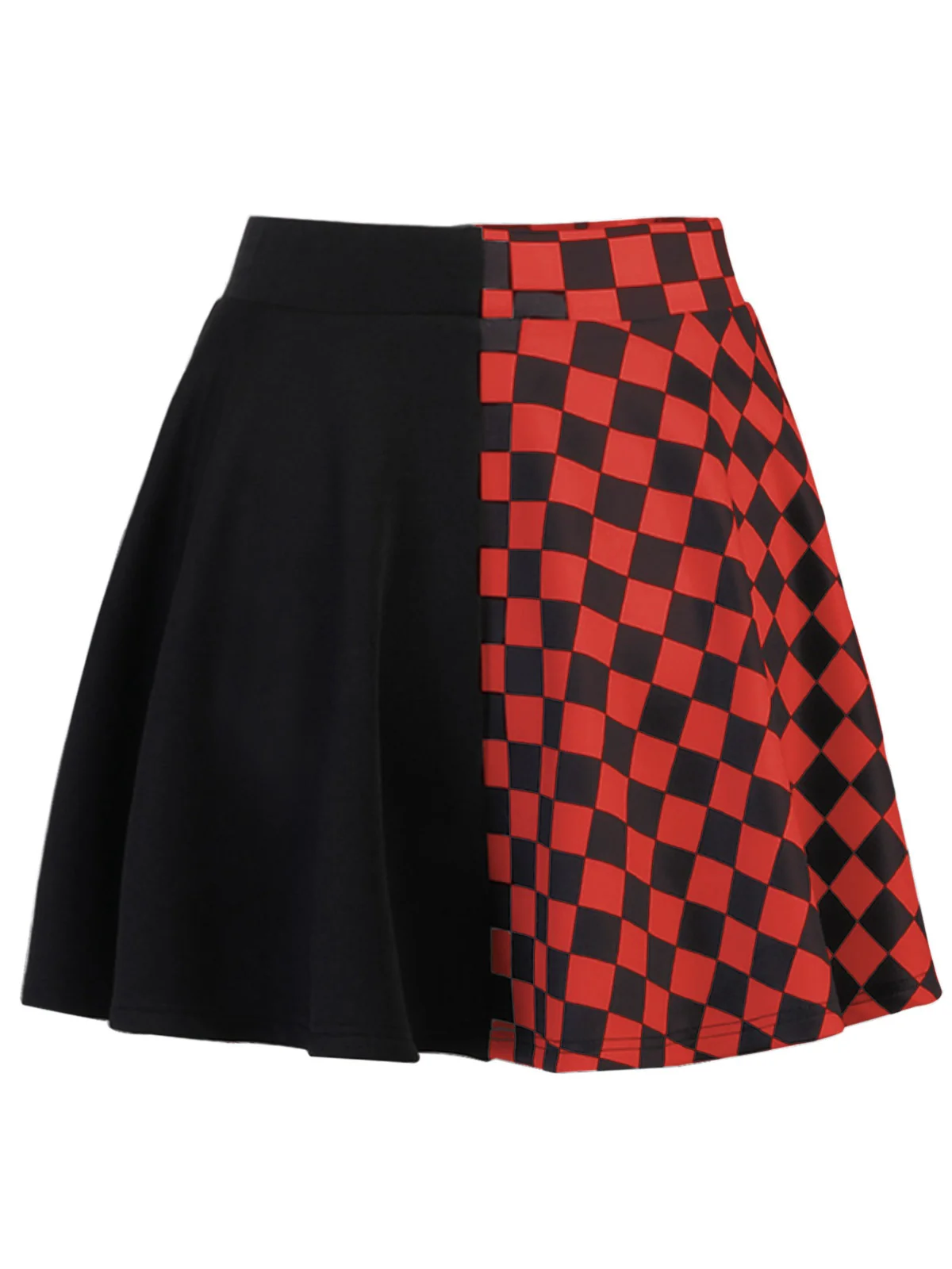 1970s Checks Plaid Ruched Patchwork Skirt - Image 8