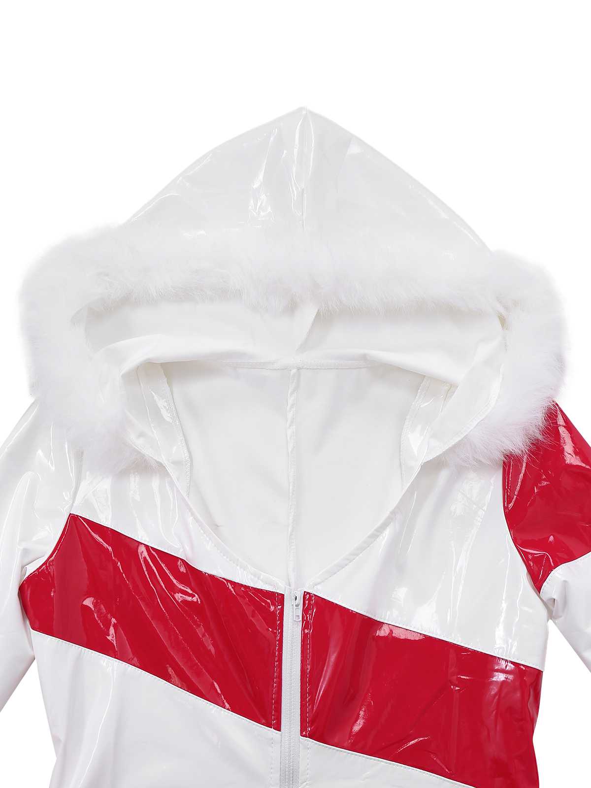 1970s Christmas Candy Cane Hooded Jumpsuit - Image 5