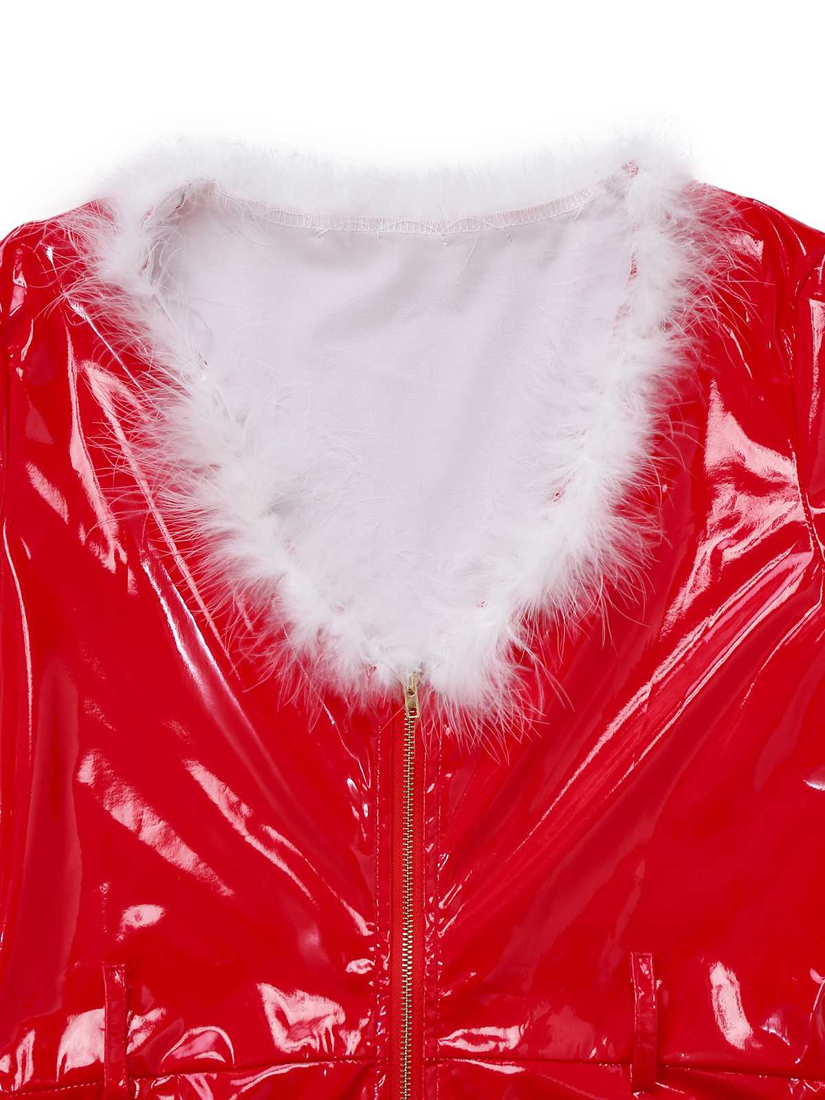 1970s Christmas Santa Claus Costume Latex Jumpsuit - Image 5