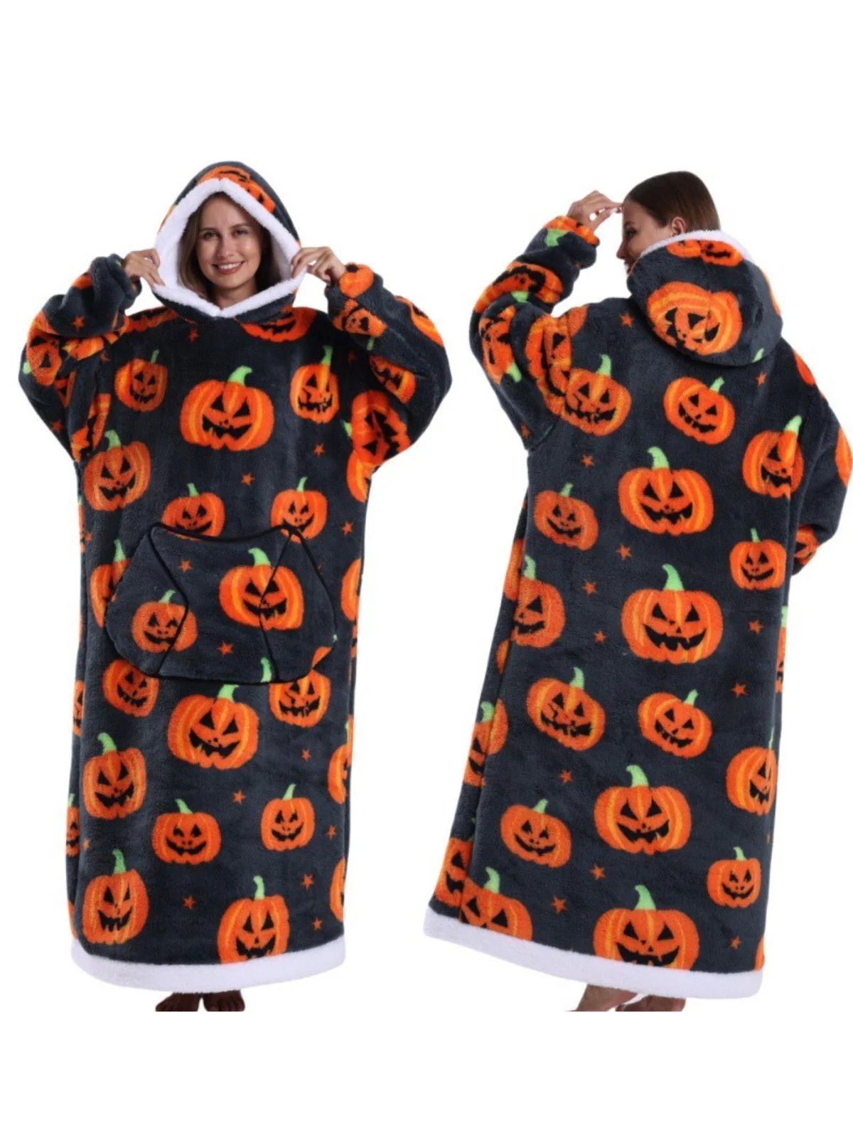1970s Christmas Santa Wearable Blanket Hoodie Lougewear - Image 9