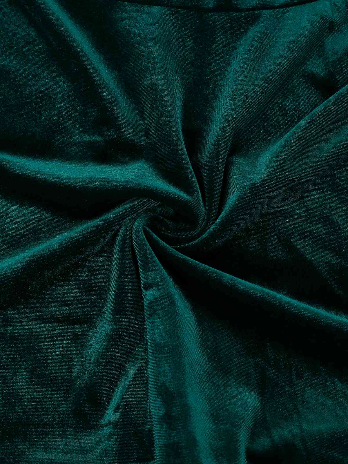 1970s Christmas Velvet Plush Spaghetti Strap Mini Dress - Image 5