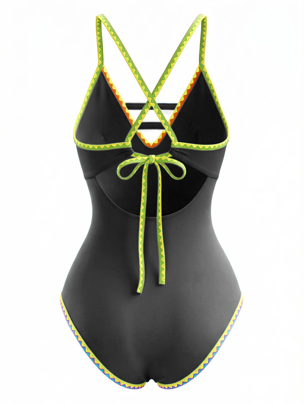 1970s Color Block Strap Cut-Out Swimsuit - Image 6