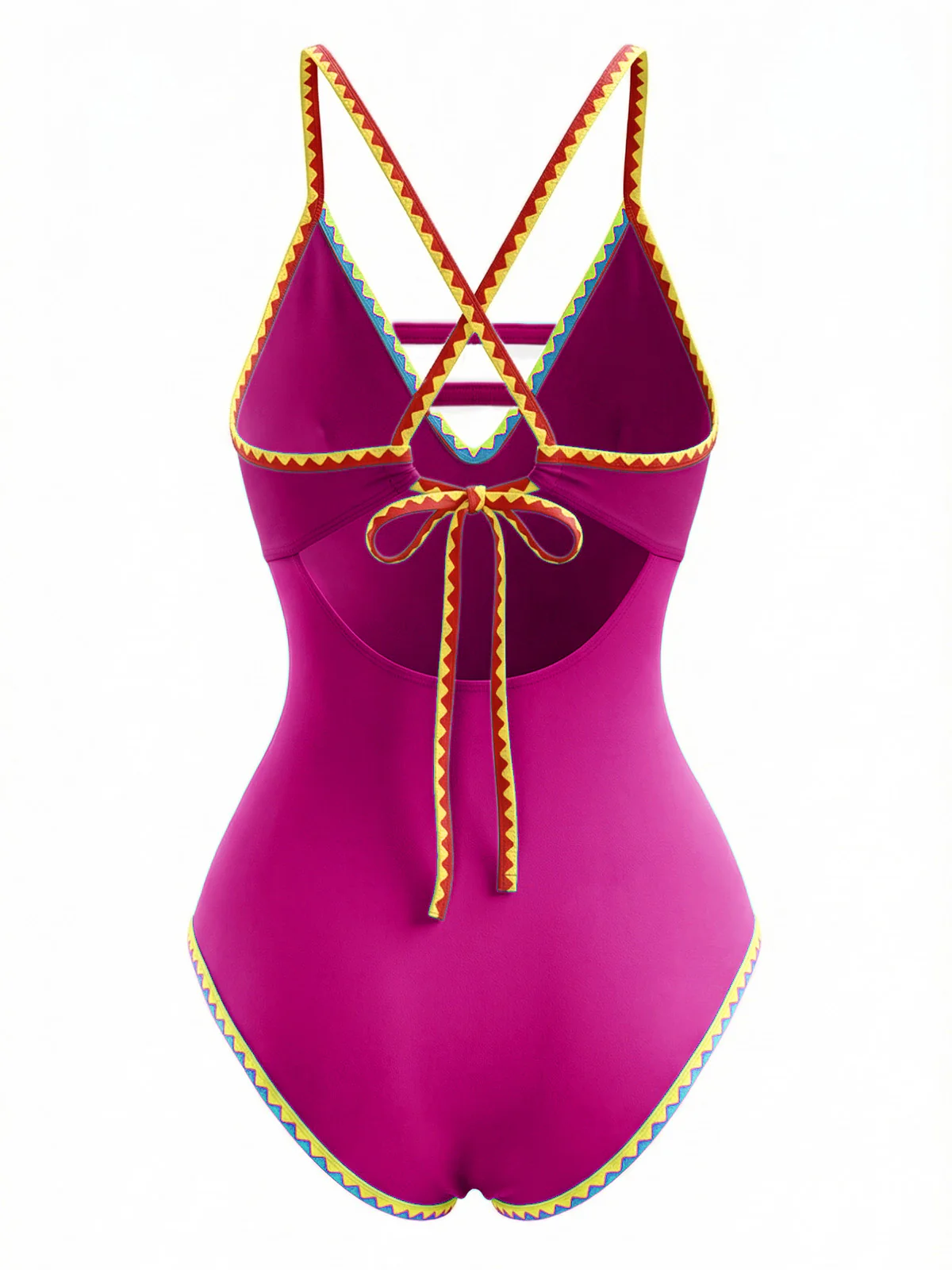 1970s Color Block Strap Cut-Out Swimsuit - Image 8