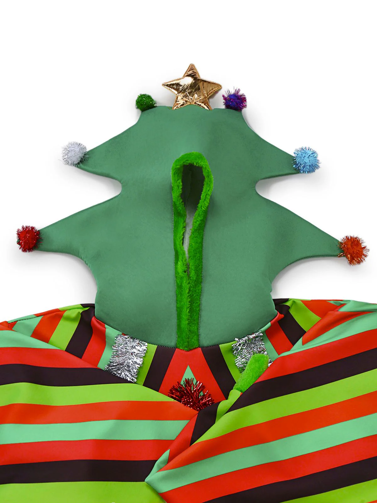 1970s Colorful Christmas Tree 3D Embellished Hoodie Sweater - Image 4