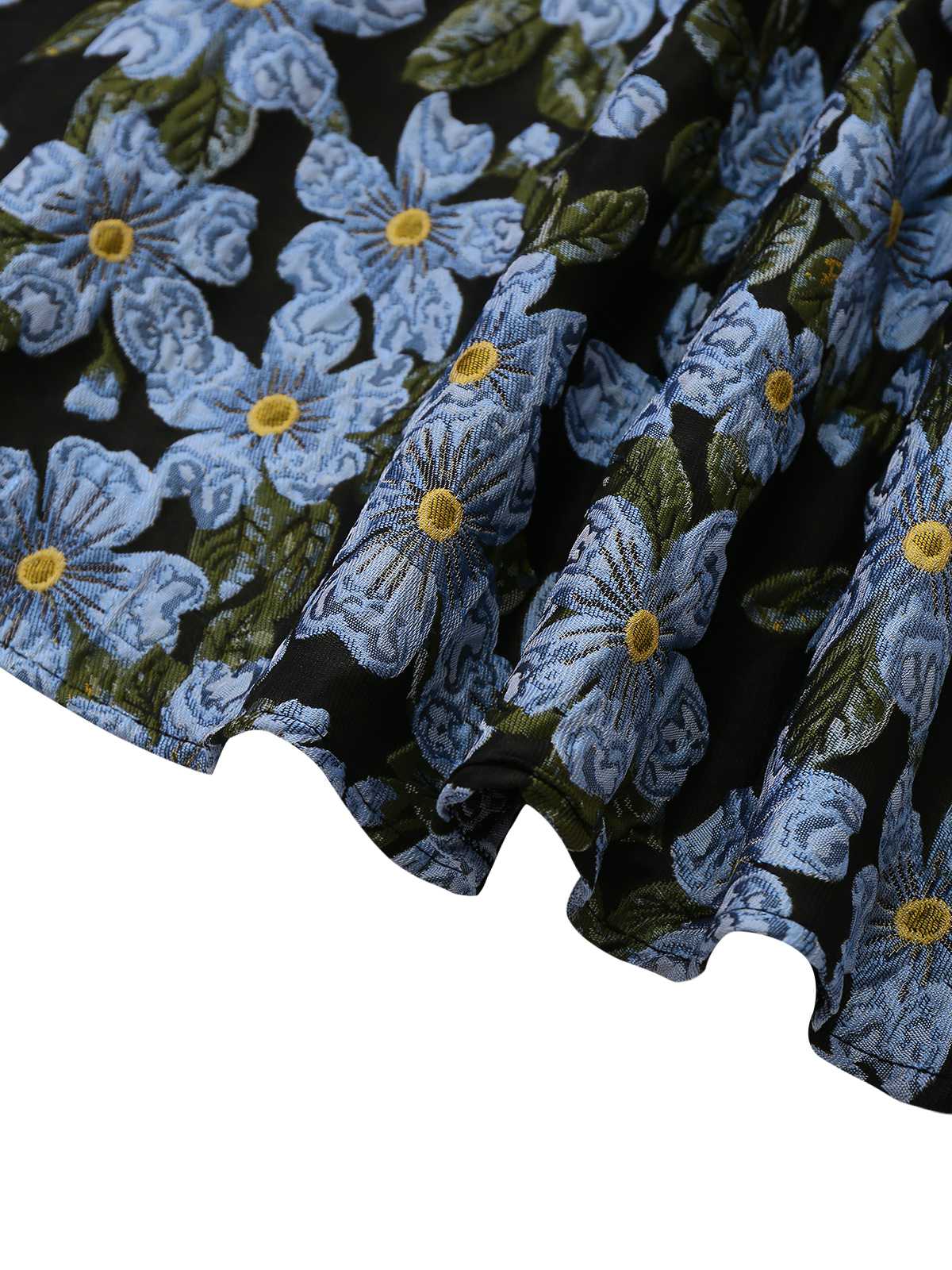1970s Daisy Polka Dot Mesh Dress - Image 3