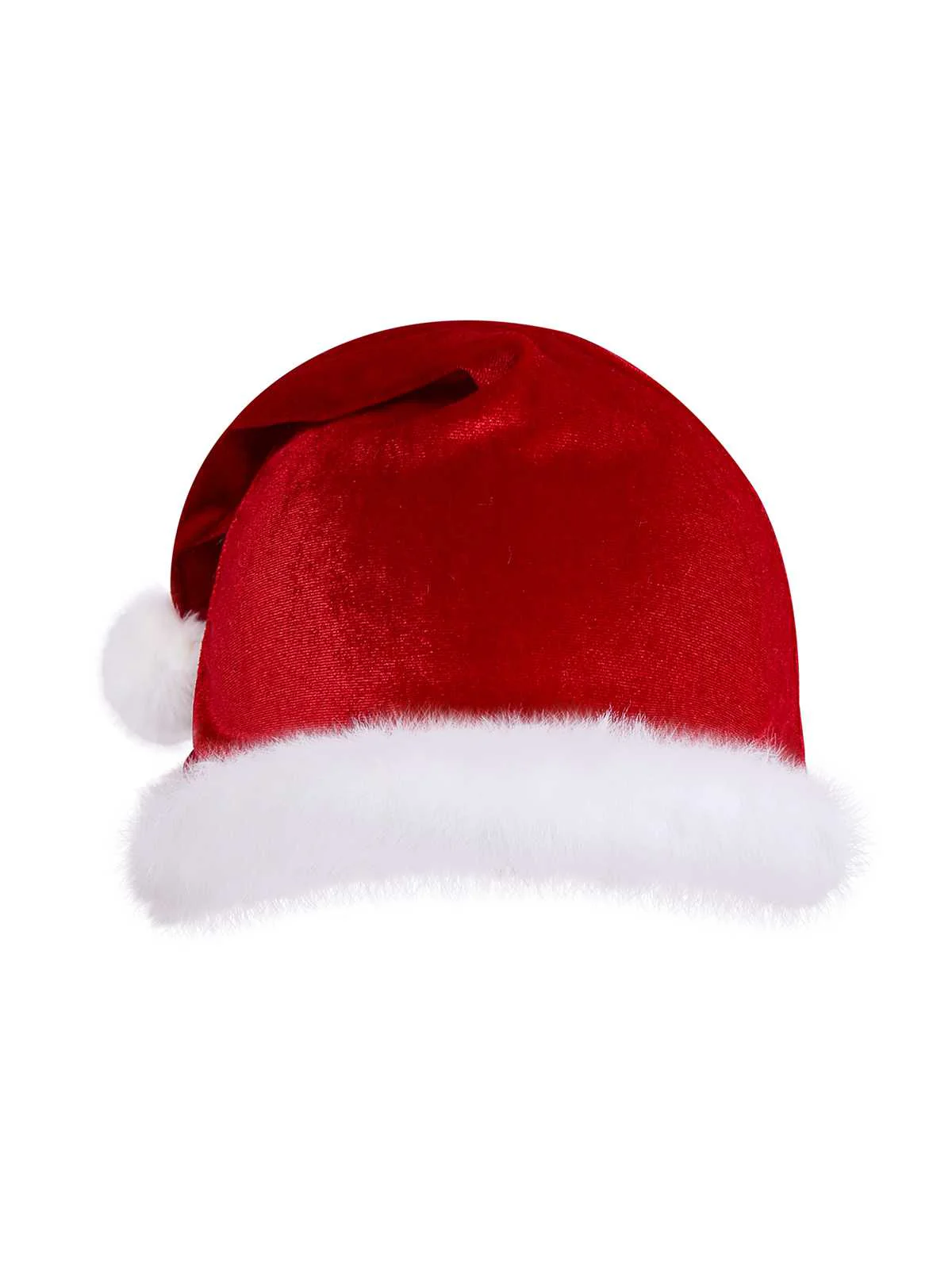 1970s Deep V Velvet Christmas Plush Bodysuit With Hat - Image 5