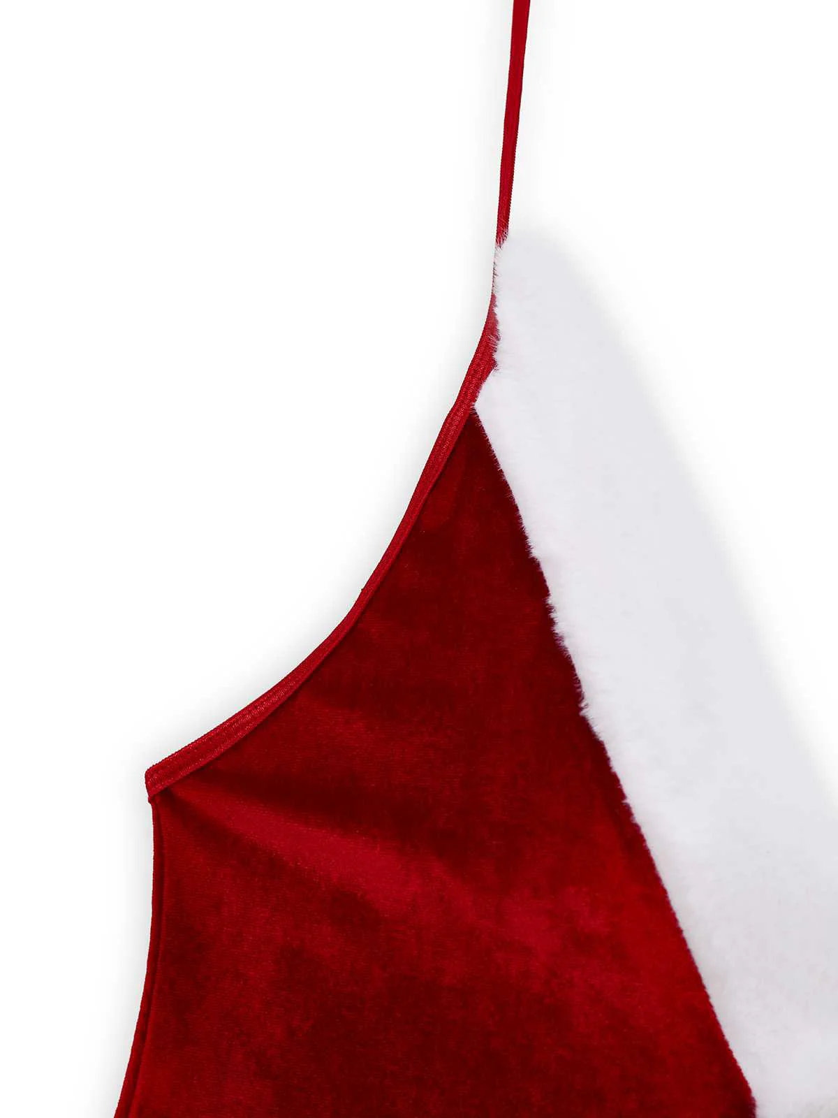 1970s Deep V Velvet Christmas Plush Bodysuit With Hat - Image 7