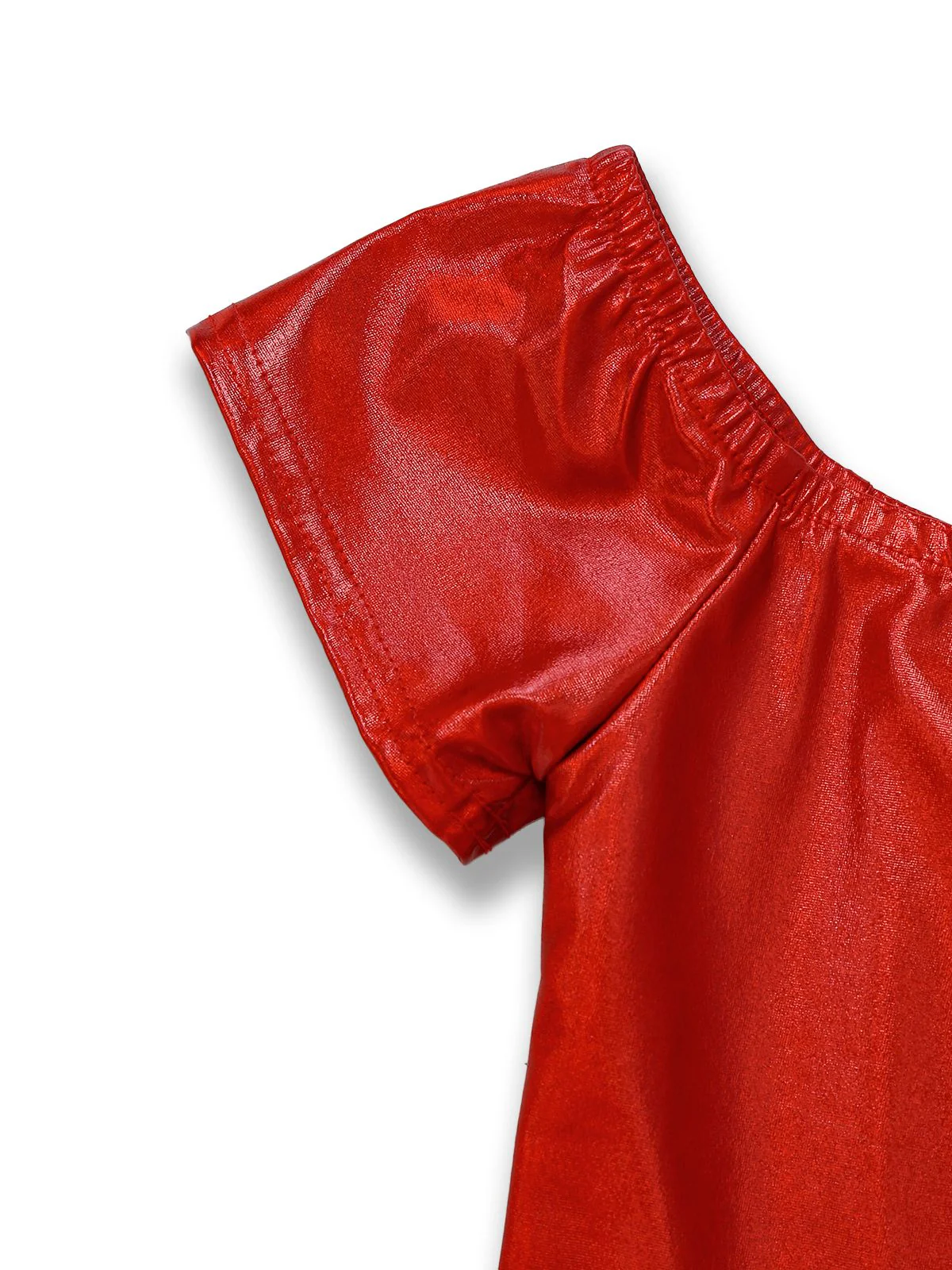 1970s Disco Metallic Off-Shoulder Short Sleeve Top - Image 9
