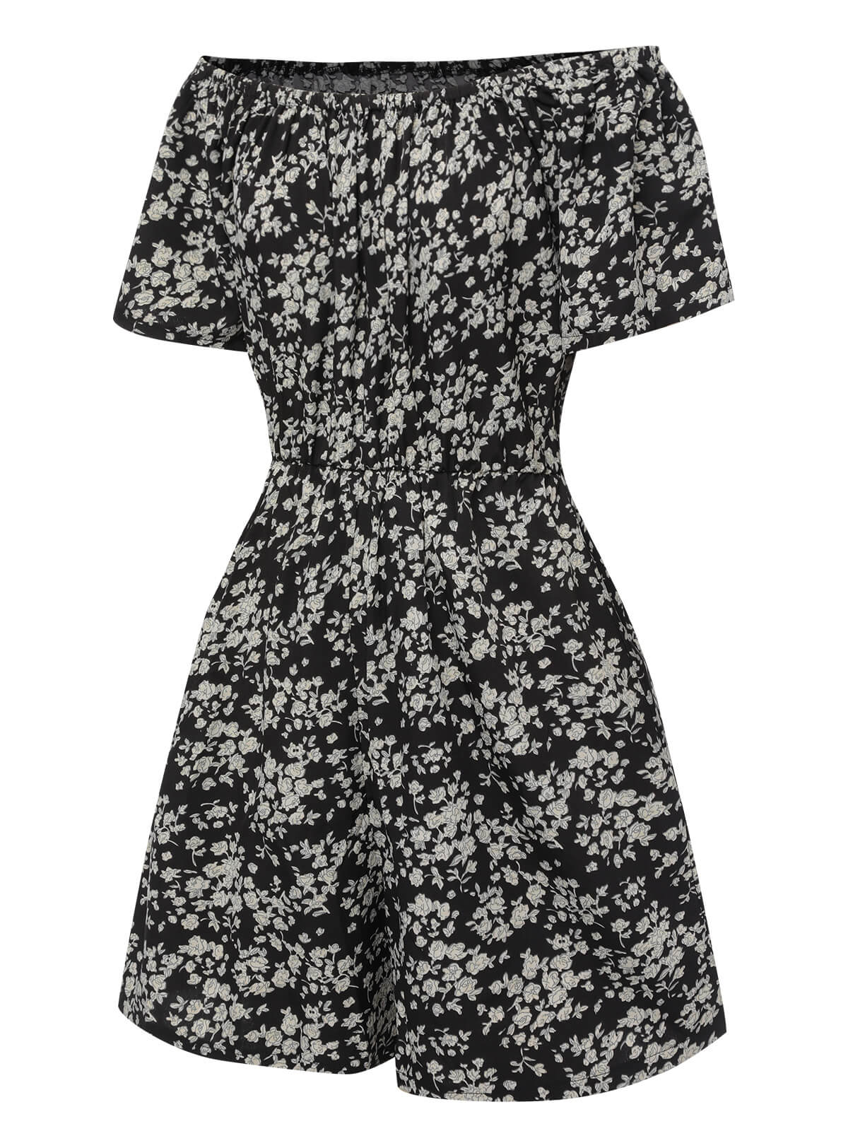 1970s Ditsy Floral Off-Shoulder Romper - Image 2