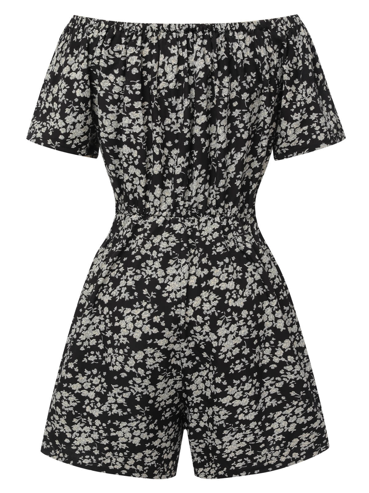 1970s Ditsy Floral Off-Shoulder Romper - Image 3