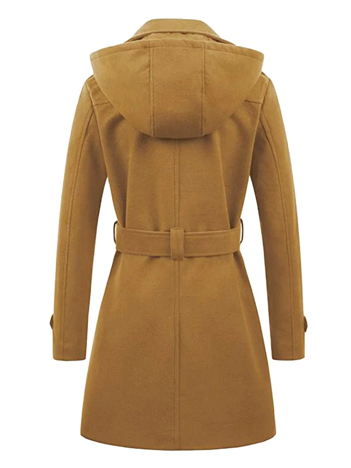 1970s Double-Breasted Faux Wool Hood Coat - Image 2