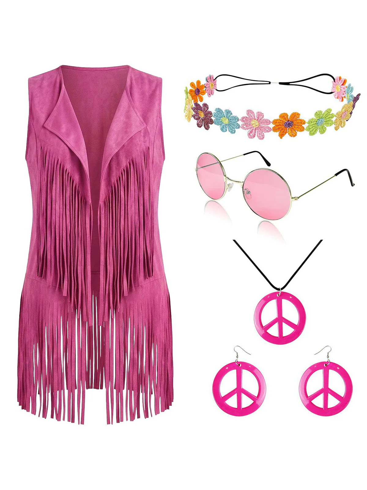 1970s Faux Suede Tassel Disco Vest Set - Image 10