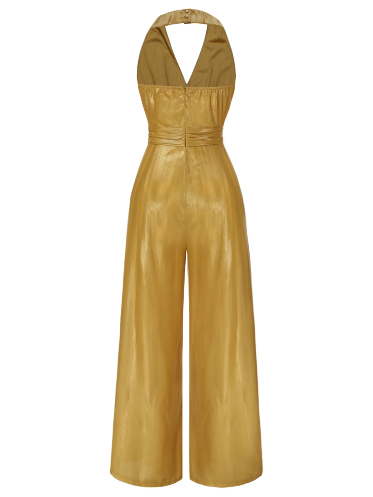 1970s Gingerbread Man V-Neck Halter Jumpsuit - Image 5