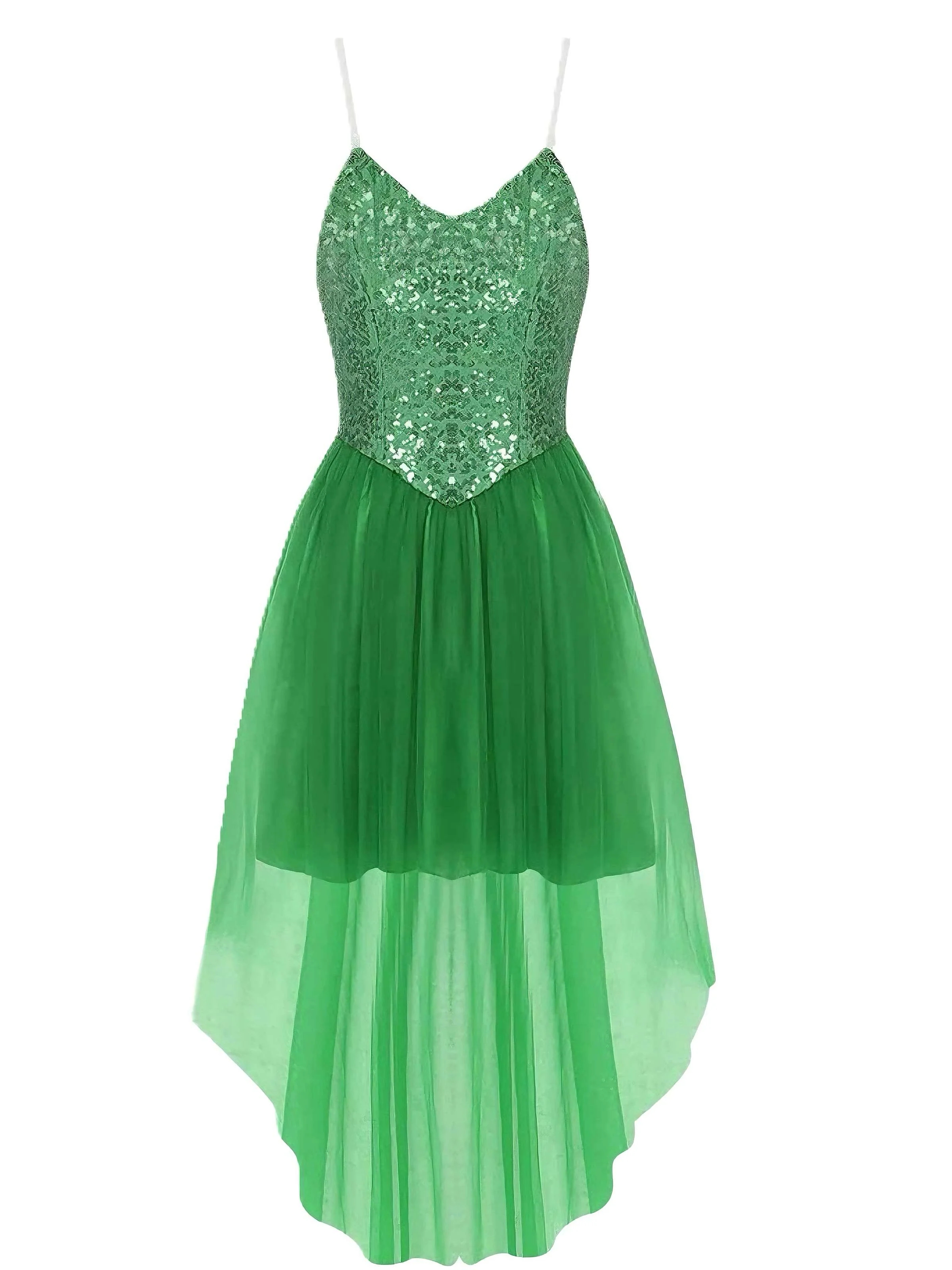 1970s Halloween Fairy Wings Sequin Tulle Costume Dress - Image 5