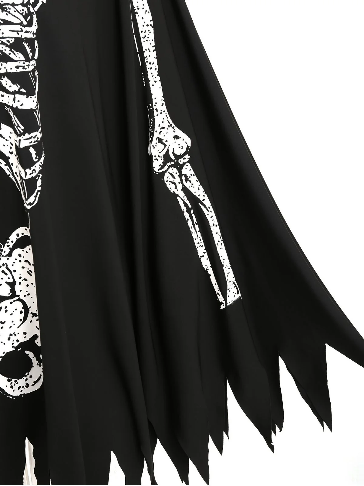 1970s Halloween Skeleton Bone Print Hooded Cape - Image 4