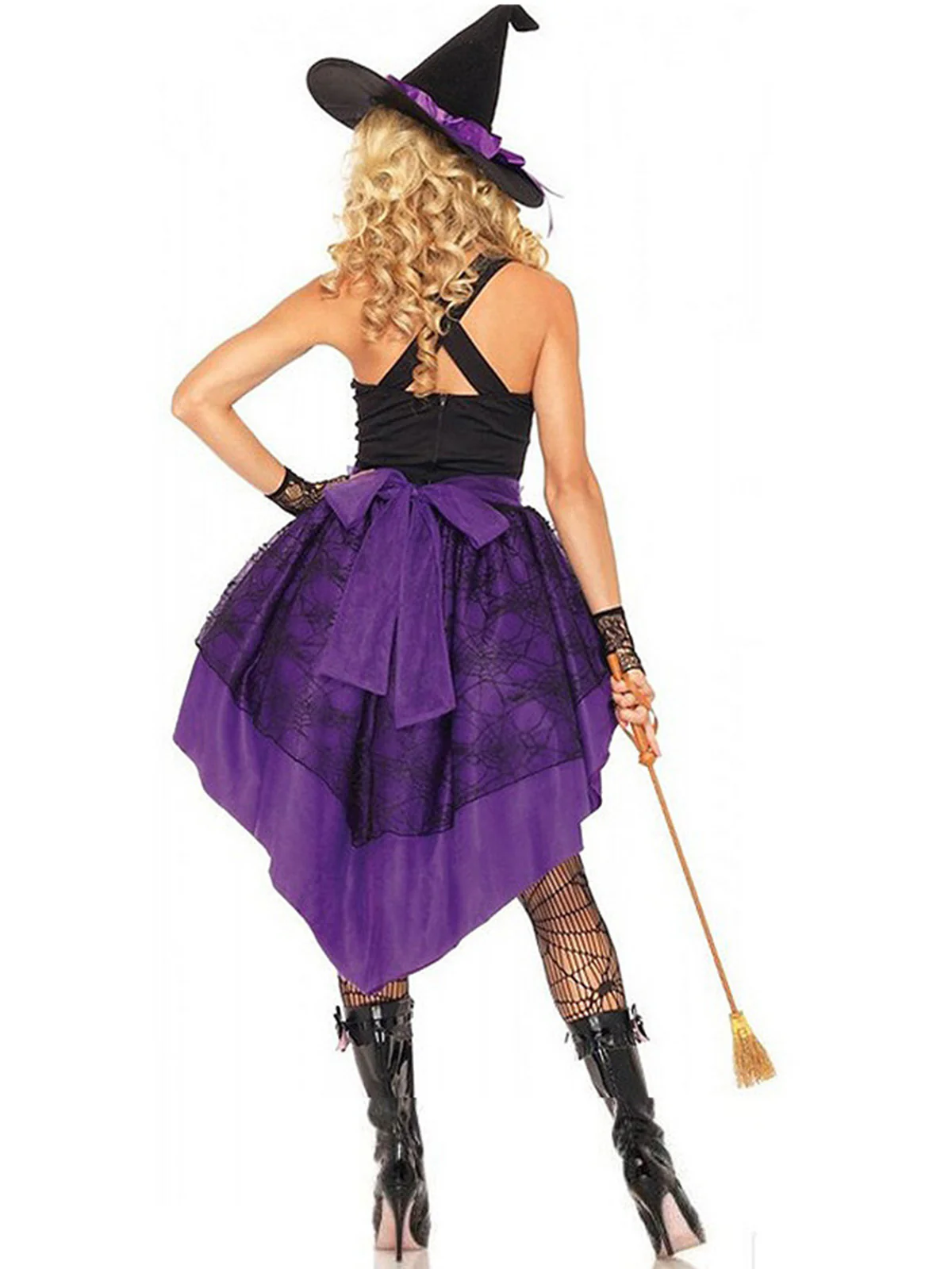 1970s Halloween Spiderweb Lace Witch Costume Set - Image 2