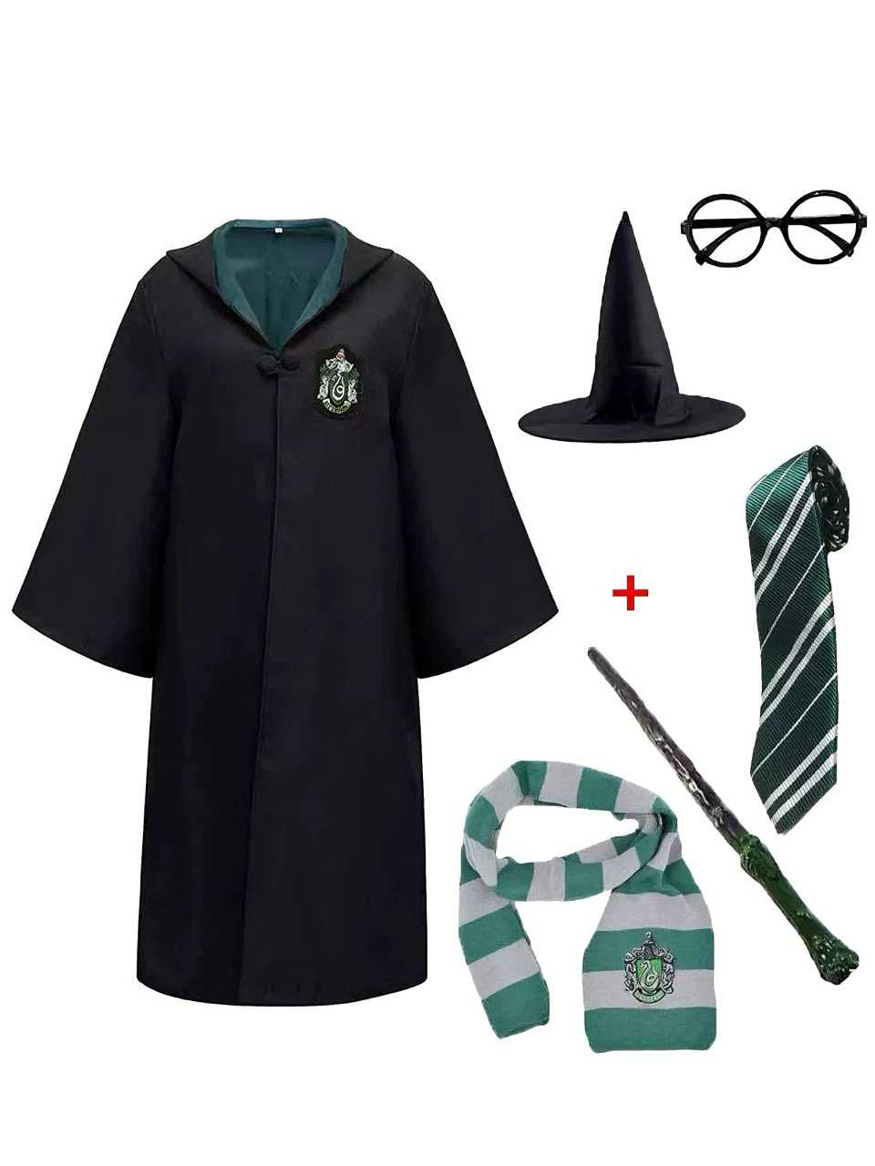 1970s Halloween Wizard School Hooded Robe Costume Set - Image 8