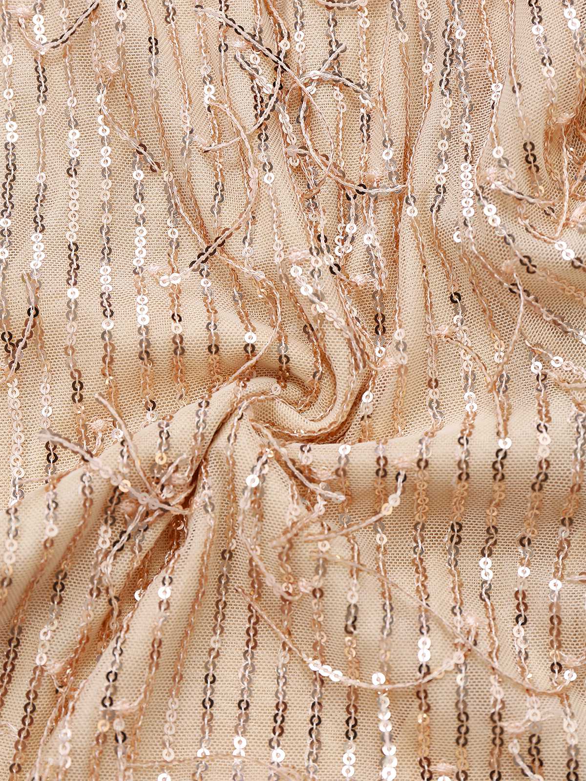 1970s Halter Deep V-Neck Sequin Fringe Jumpsuit - Image 6