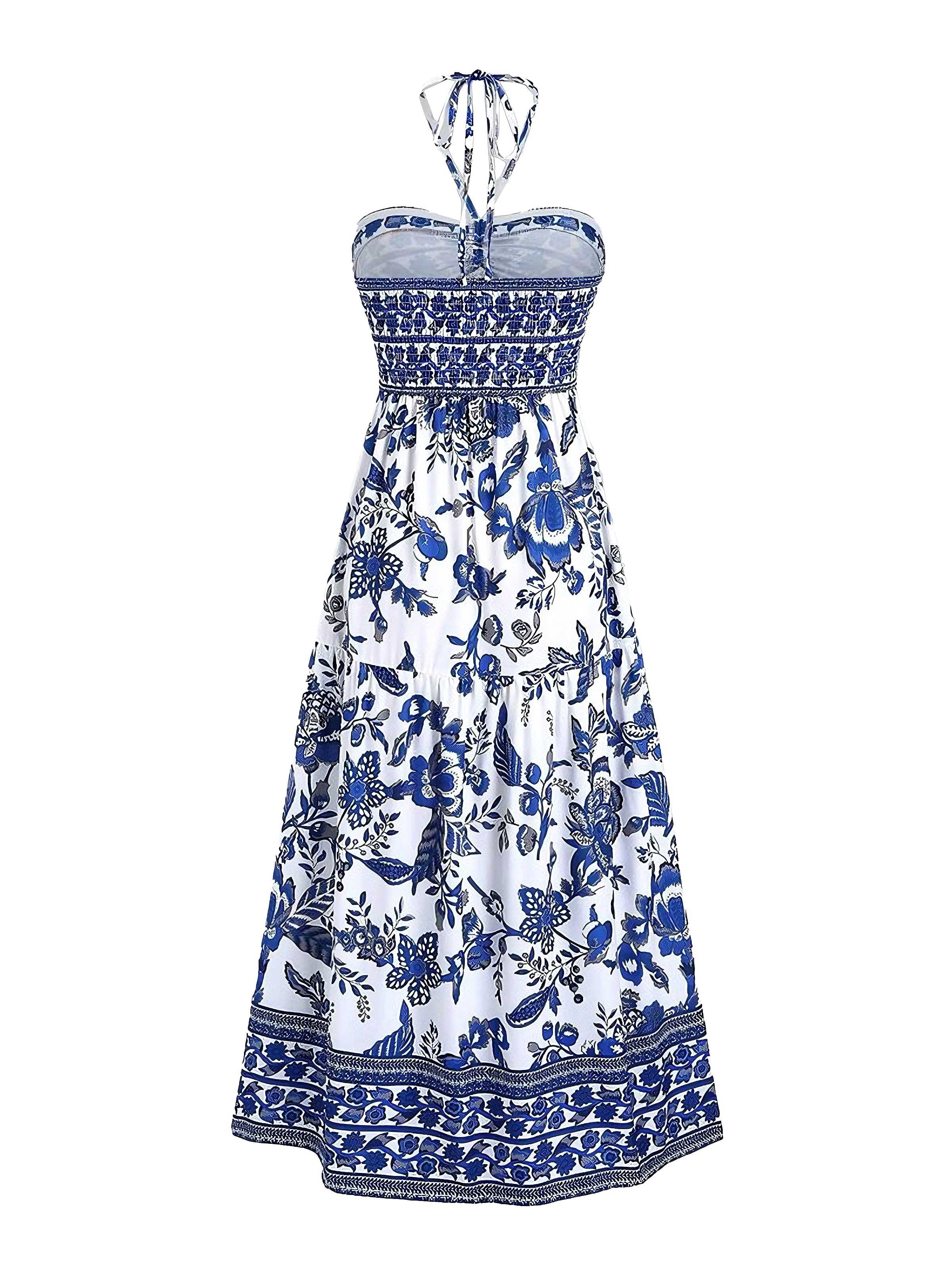 1970s Halter Ethnic Print Boho Dress - Image 5