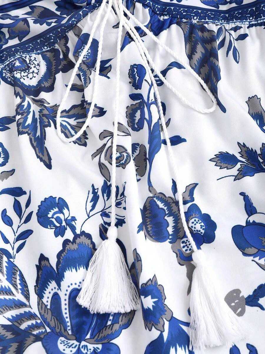 1970s Halter Ethnic Print Boho Dress - Image 6