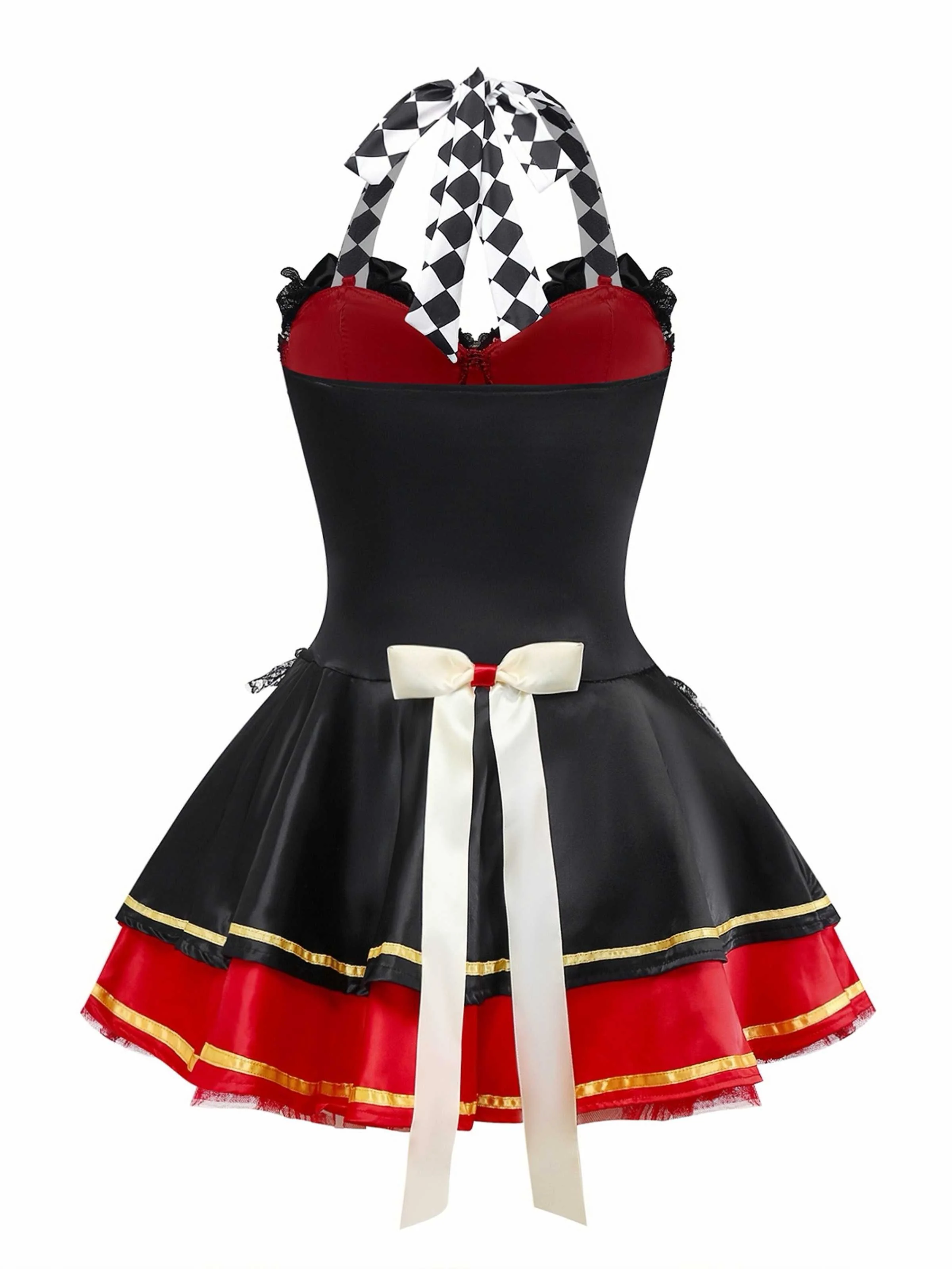 1970s Halter Halloween Queen Of Hearts Sequined Costume - Image 2