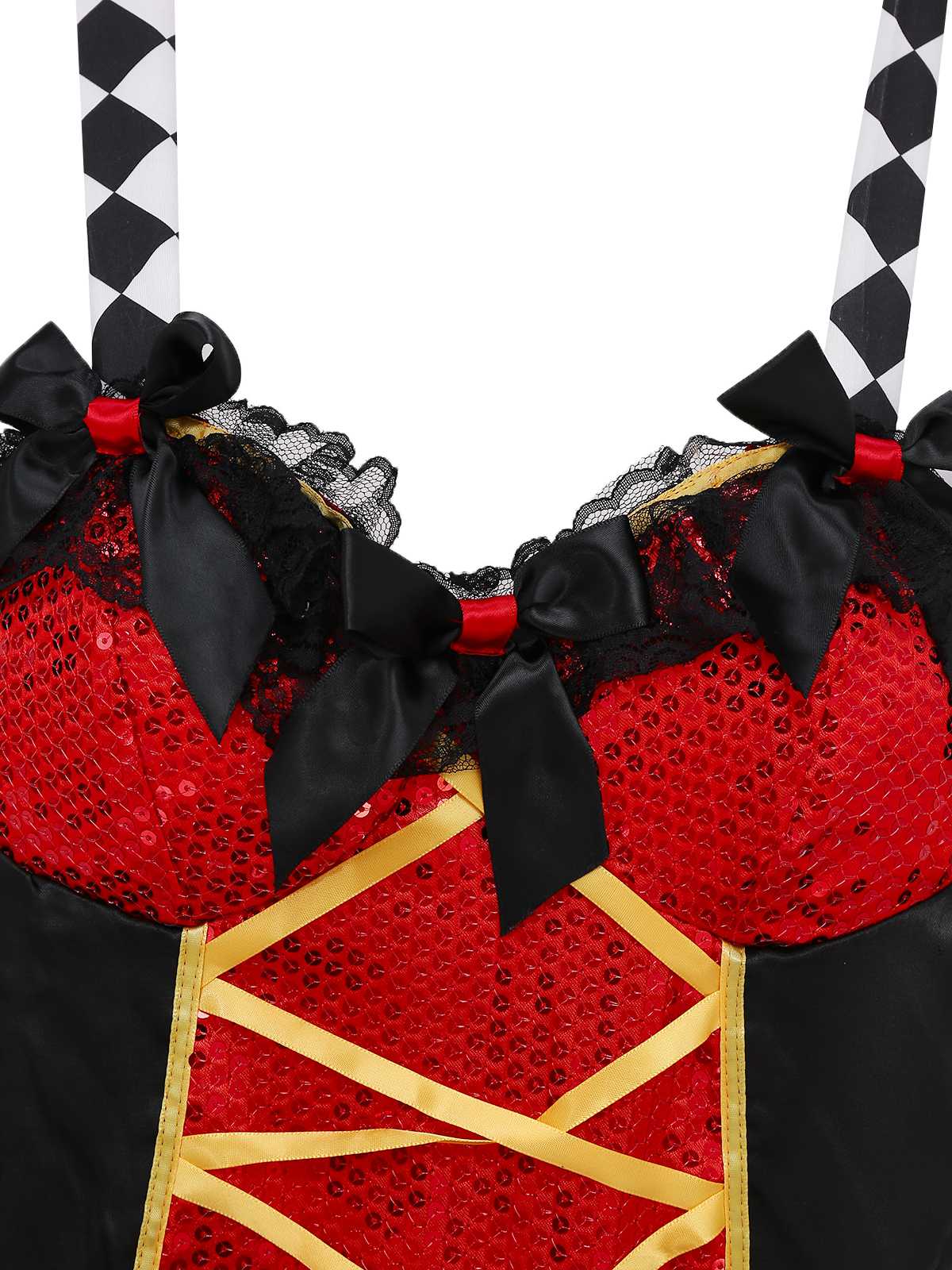 1970s Halter Halloween Queen Of Hearts Sequined Costume - Image 3