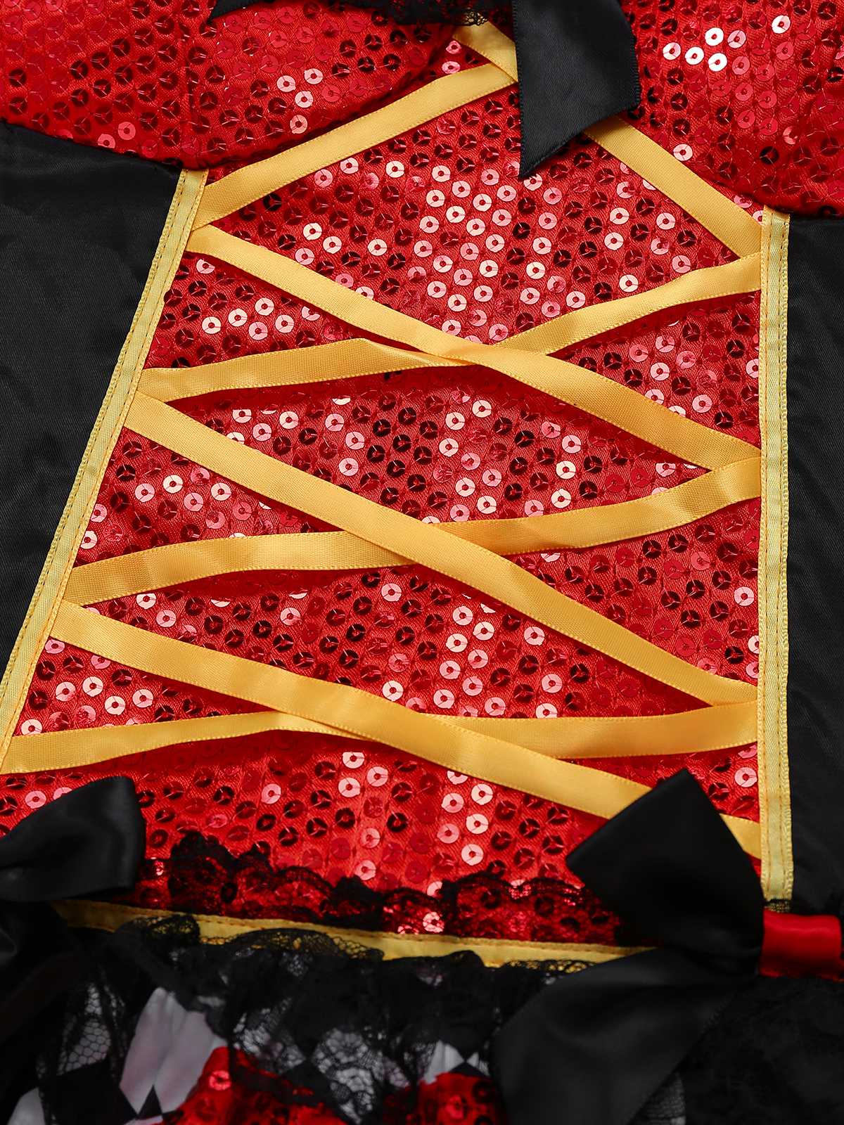 1970s Halter Halloween Queen Of Hearts Sequined Costume - Image 4