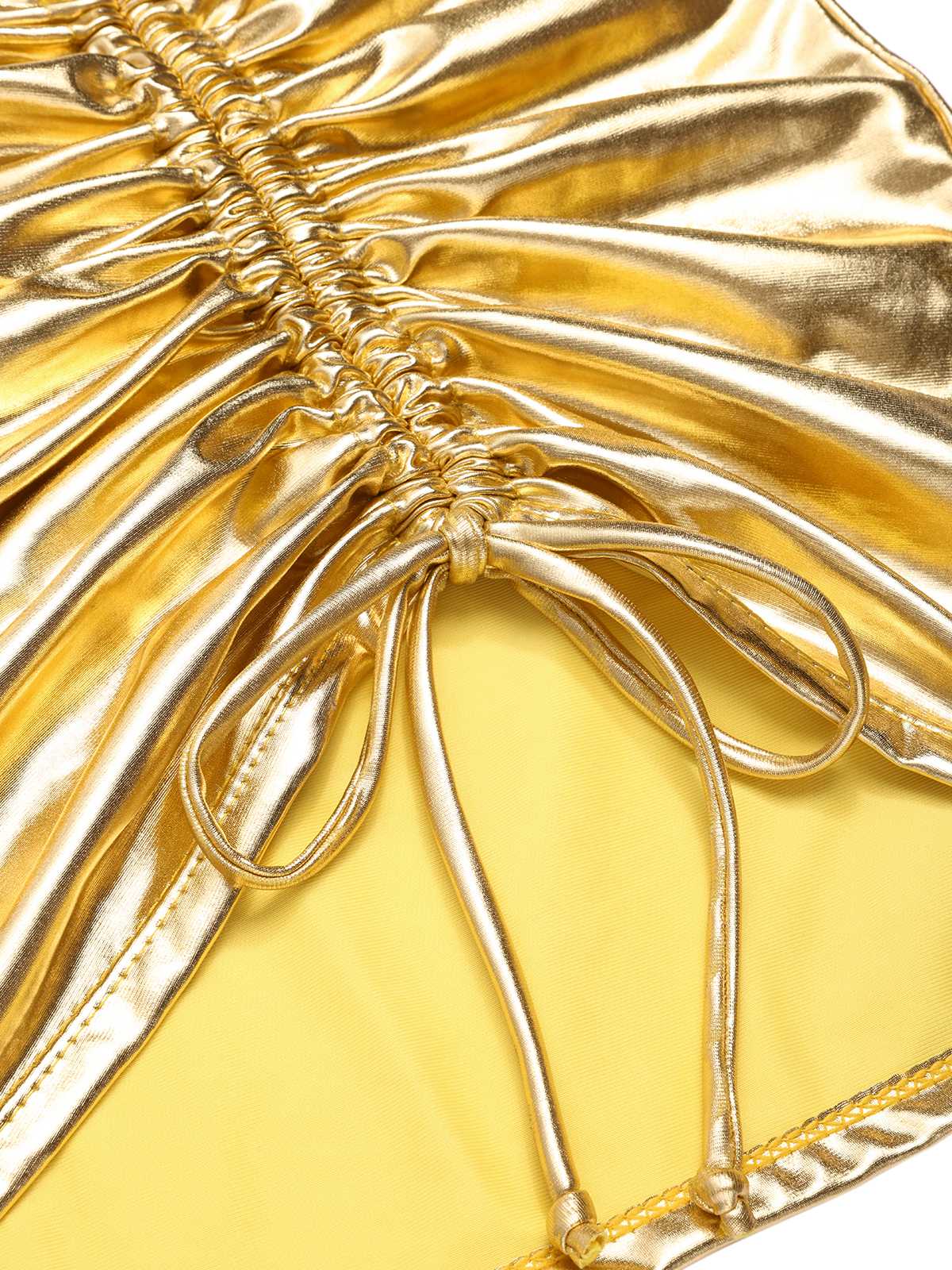 1970s Halter Metallic Bikini & Ruched Cover-Up - Image 9