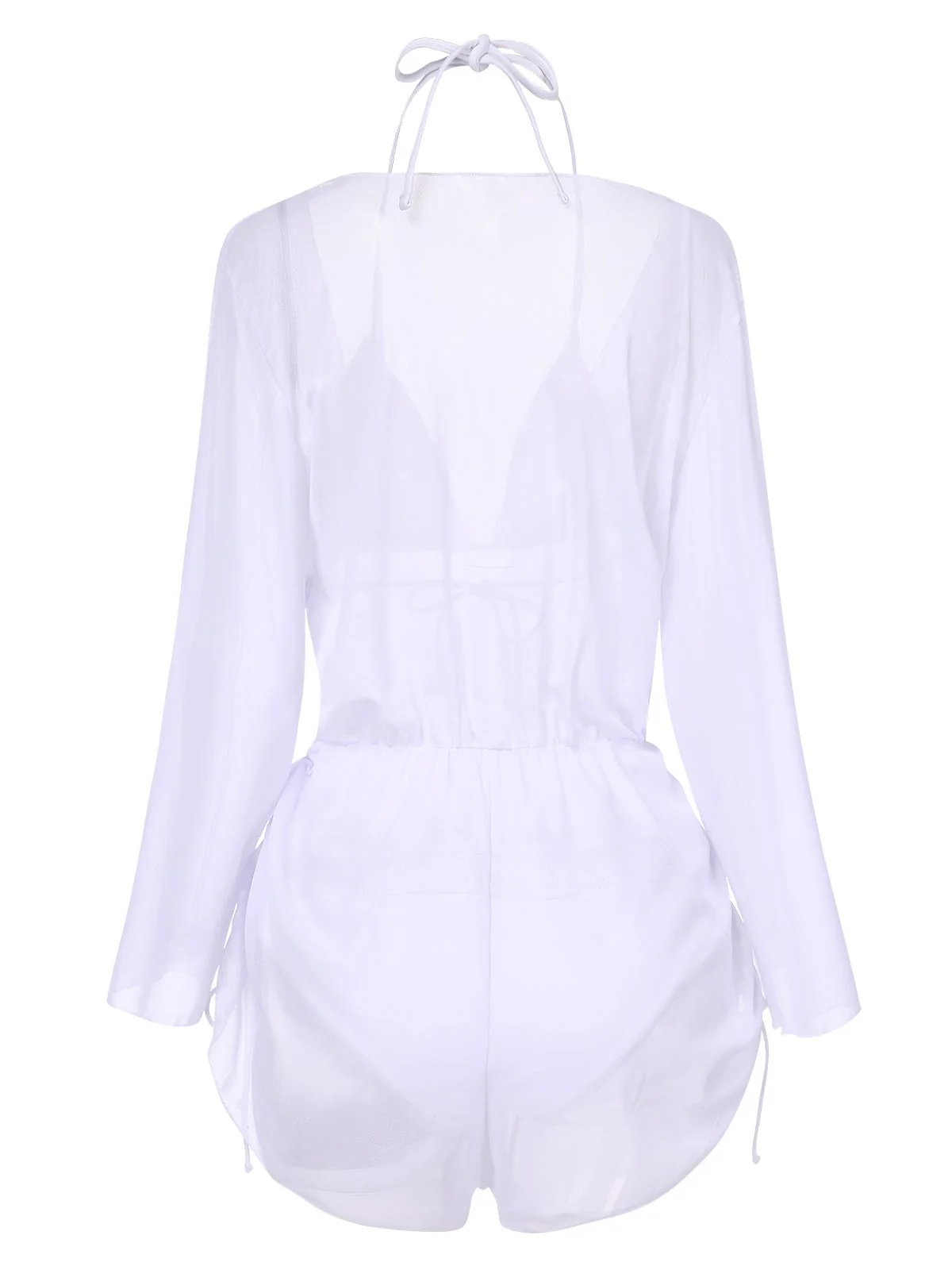 1970s Halter Solid Bikini Set & Cover Up - Image 3
