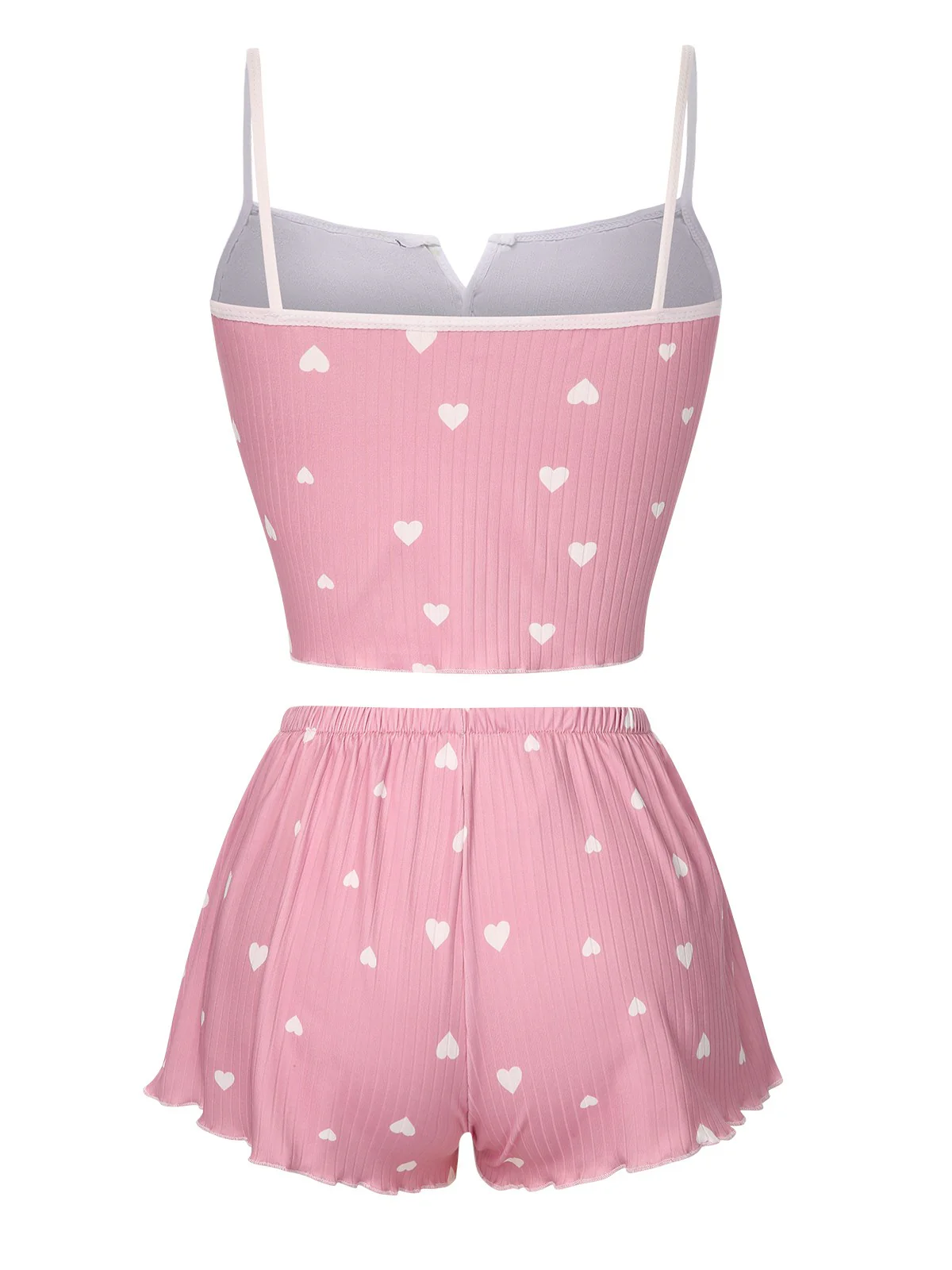 1970s Heart Bow Spaghetti Strap Pajamas - Image 10