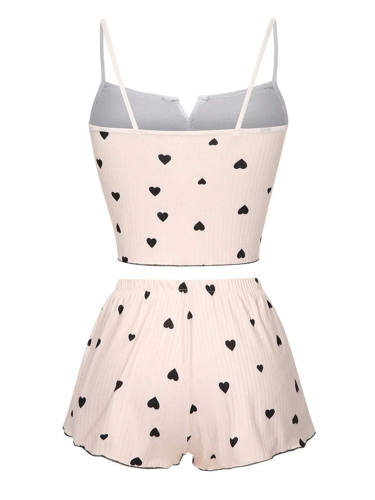 1970s Heart Bow Spaghetti Strap Pajamas - Image 6