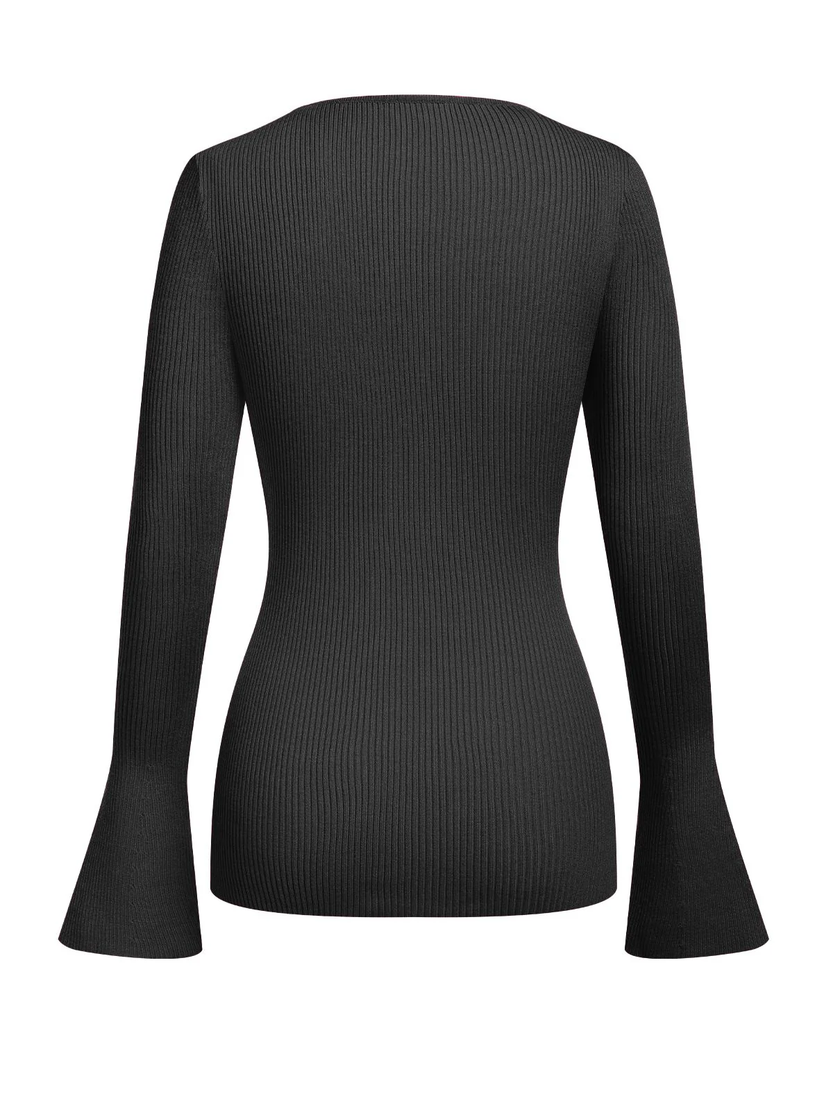 1970s Heart Cutout Knitted Solid Sweater - Image 5
