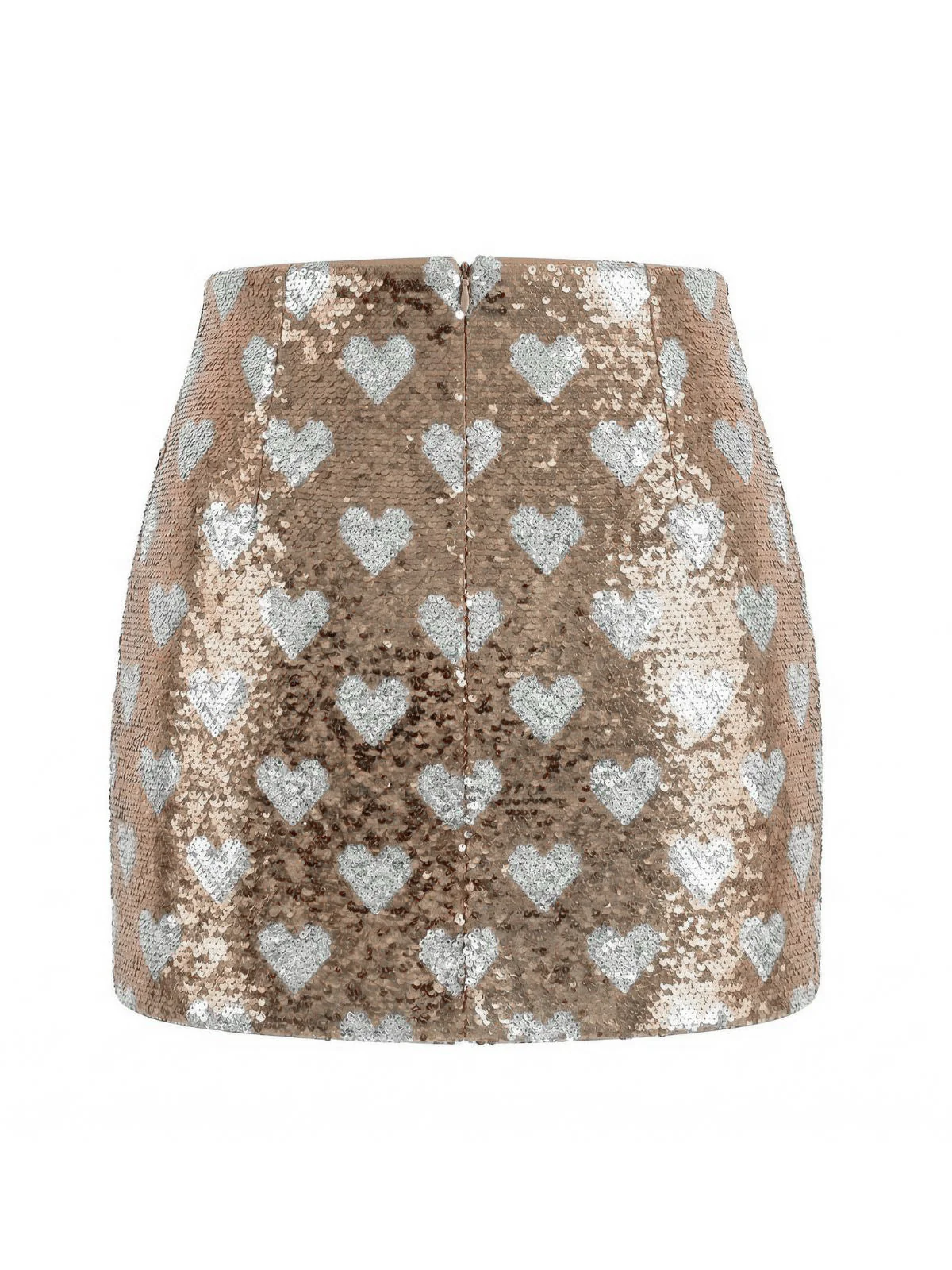 1970s Heart Sequined High Rise Bodycon Skirt - Image 2