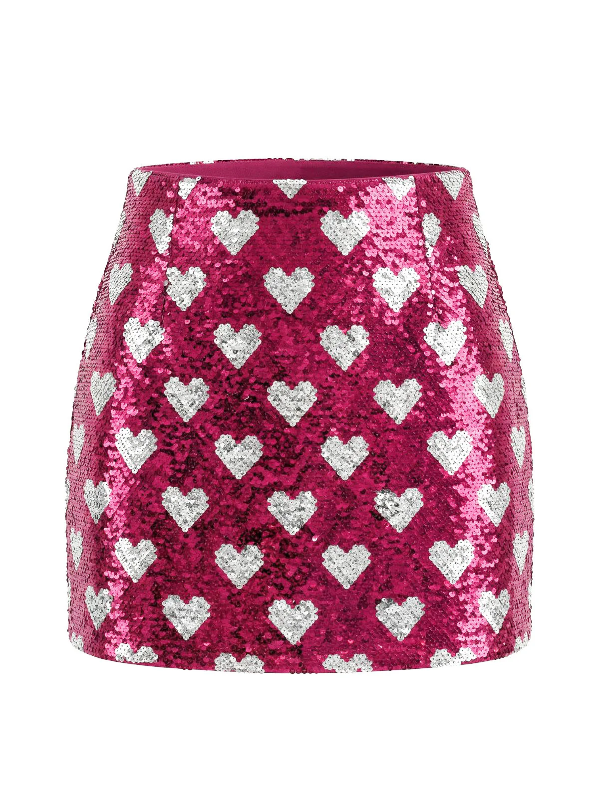 1970s Heart Sequined High Rise Bodycon Skirt - Image 5