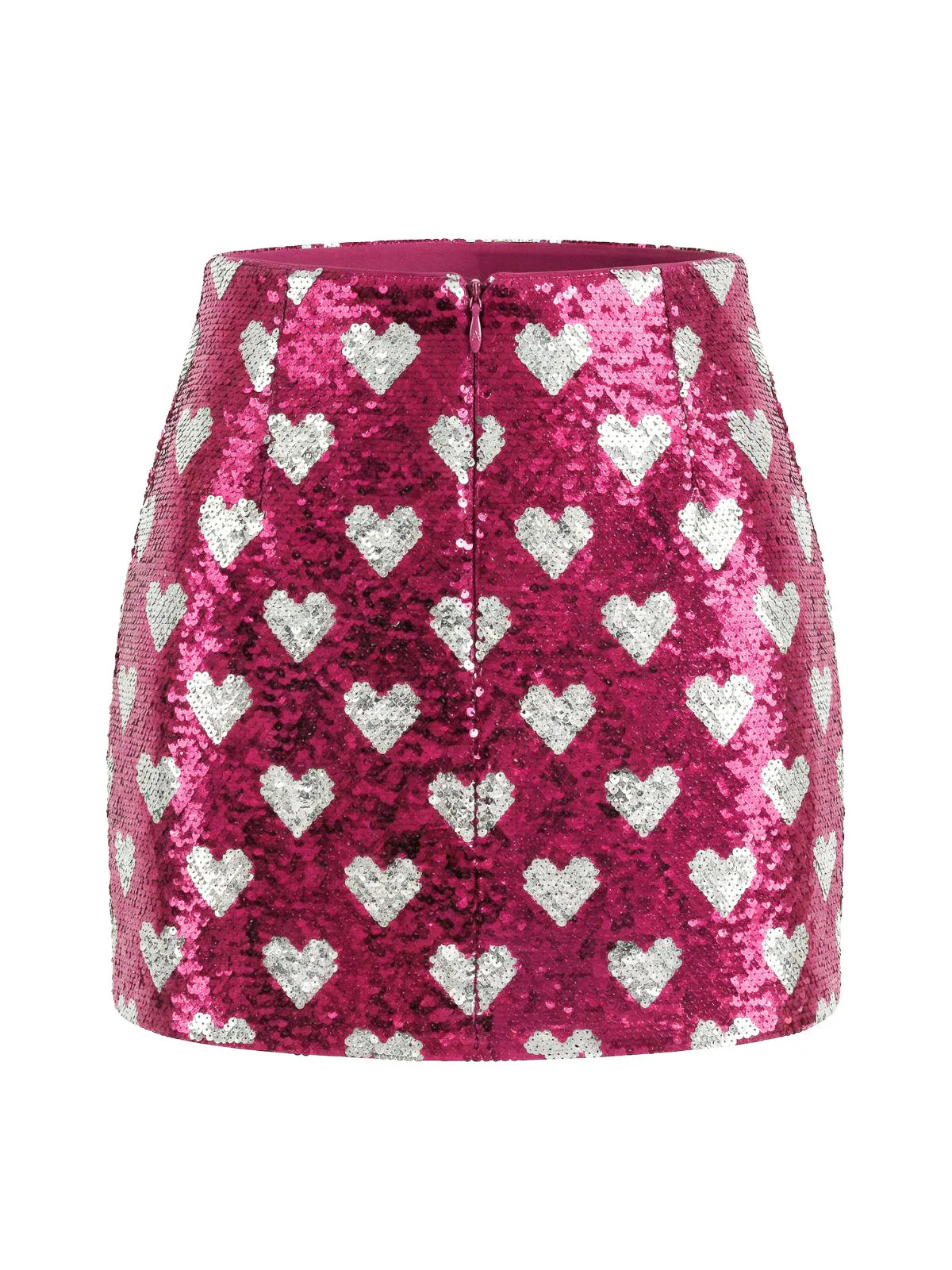 1970s Heart Sequined High Rise Bodycon Skirt - Image 6