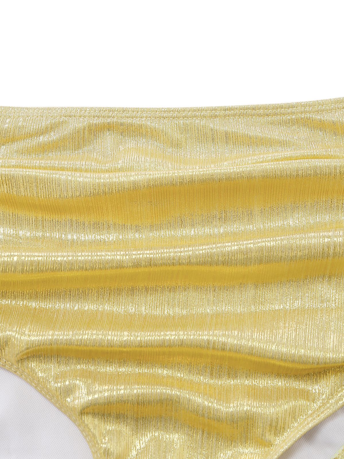 1970s High-Waist Metallic Shimmer Bikini Set - Image 7